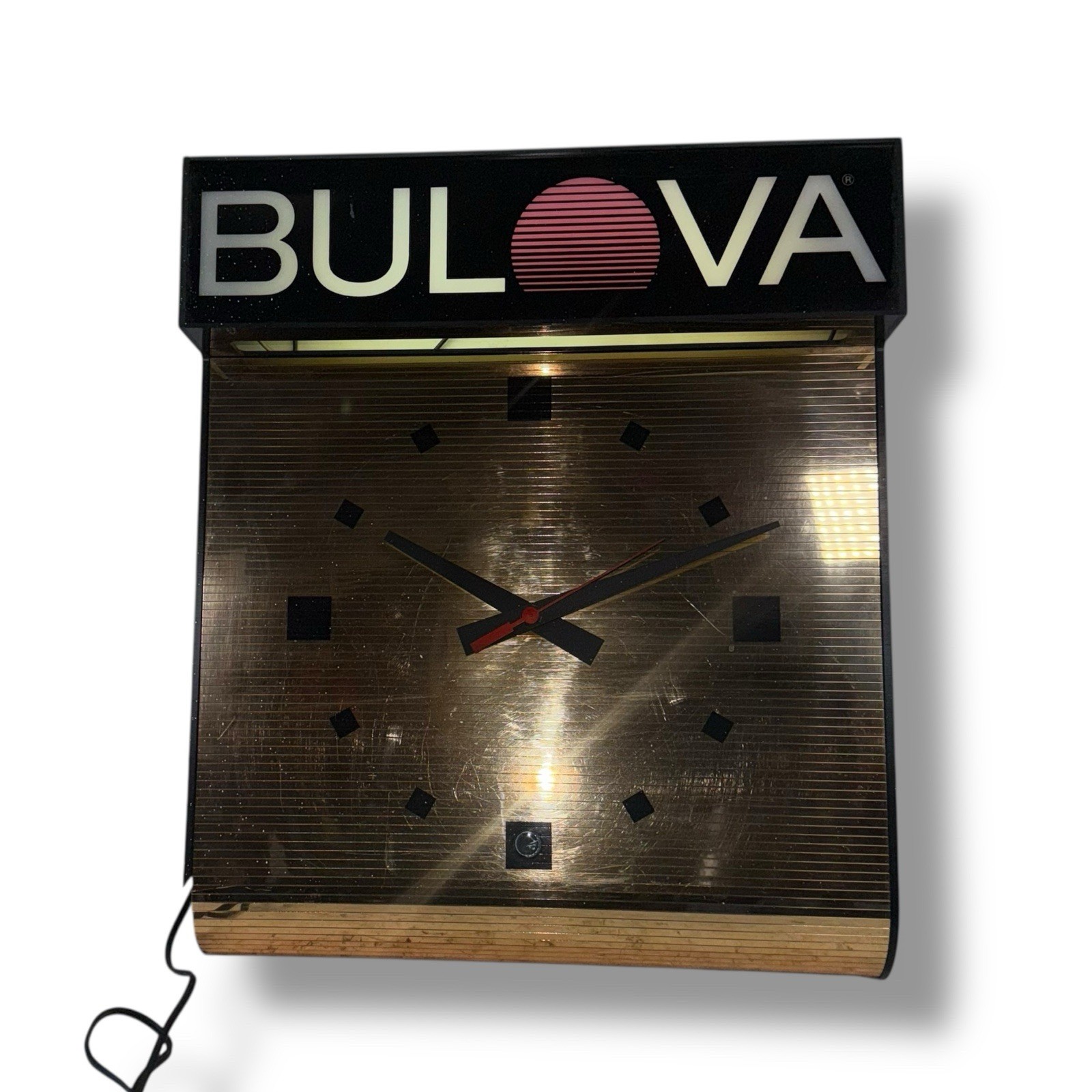 Vintage Bulova Watch Clock Light Up Store Display Sign 18.5”x16”x4” TESTED