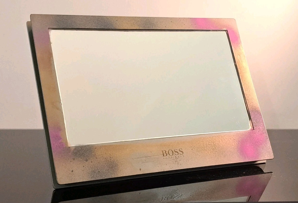 SHOP ADVERTISING DISPLAY MIRROR-HUGO BOSS-FASHION DESIGN-VINTAGE