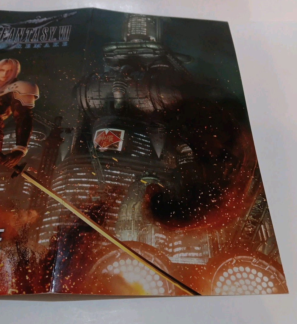 Final Fantasy VII 7 Remake GameStop Promo Store Display, Both Sides Printed RARE