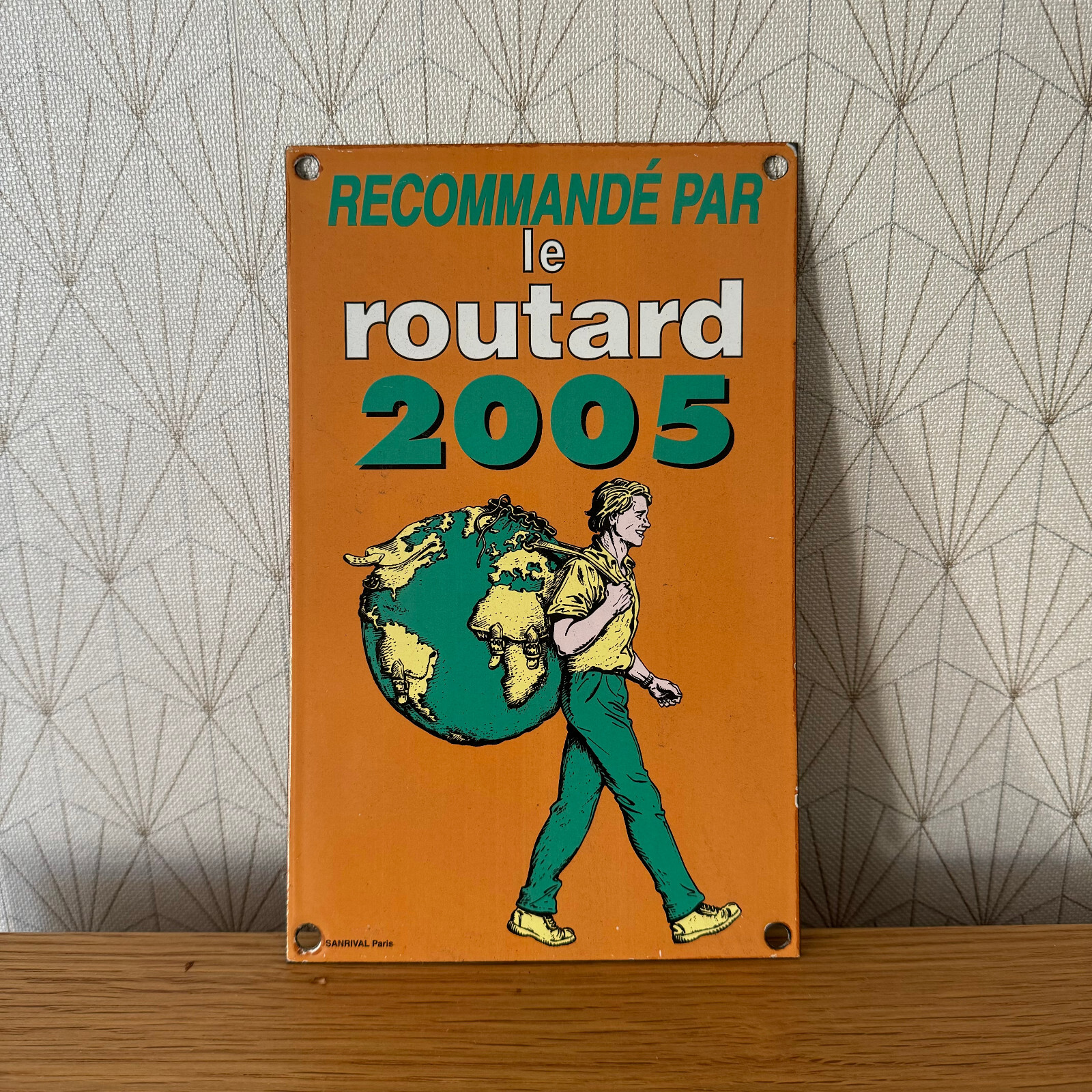 French enameled sign plaque SANRIVAL PARIS guide du routard 2005 23032518