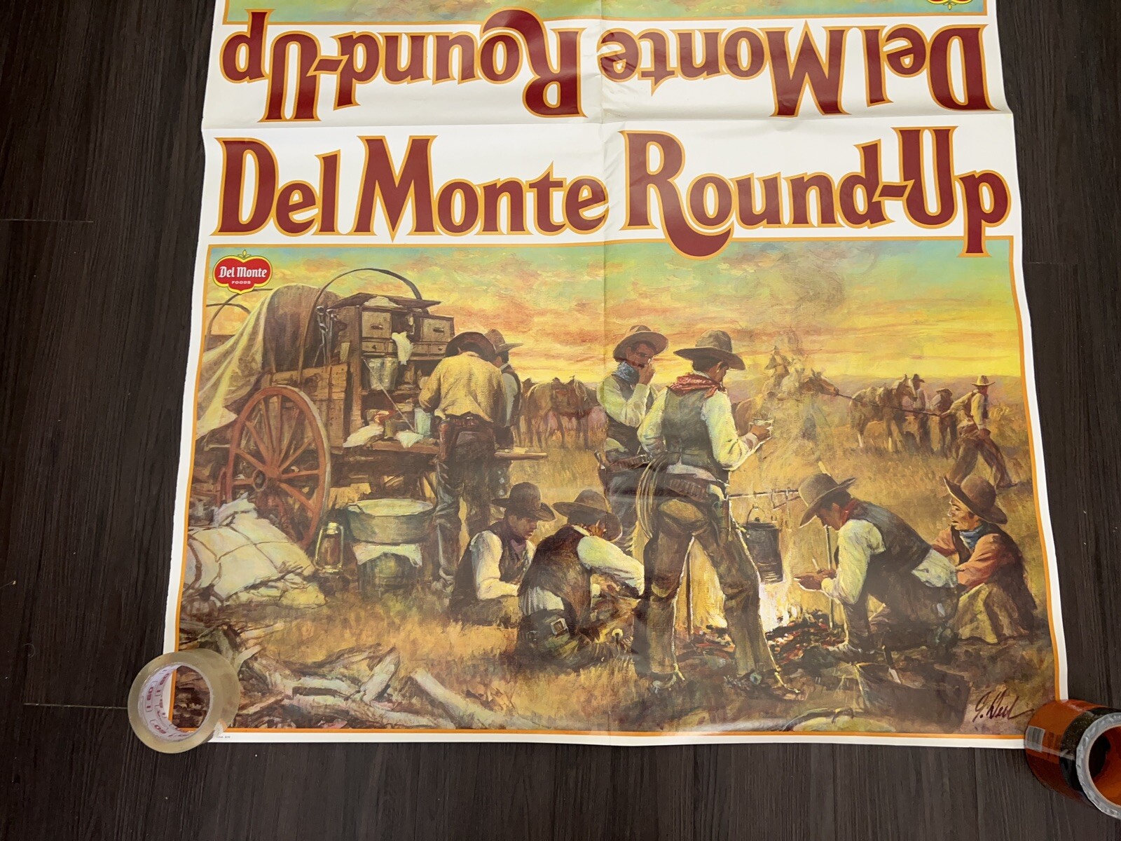 Vintage Del Monte Round Up Western Cowboy Store Poster F-7994 Litho USA 8/79