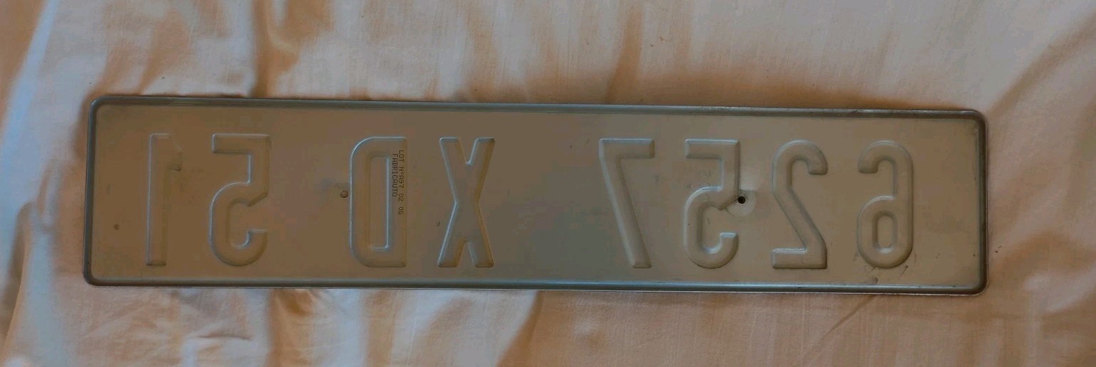 France Posterior Marne Department Car License Plate (Marne 51) Collectible
