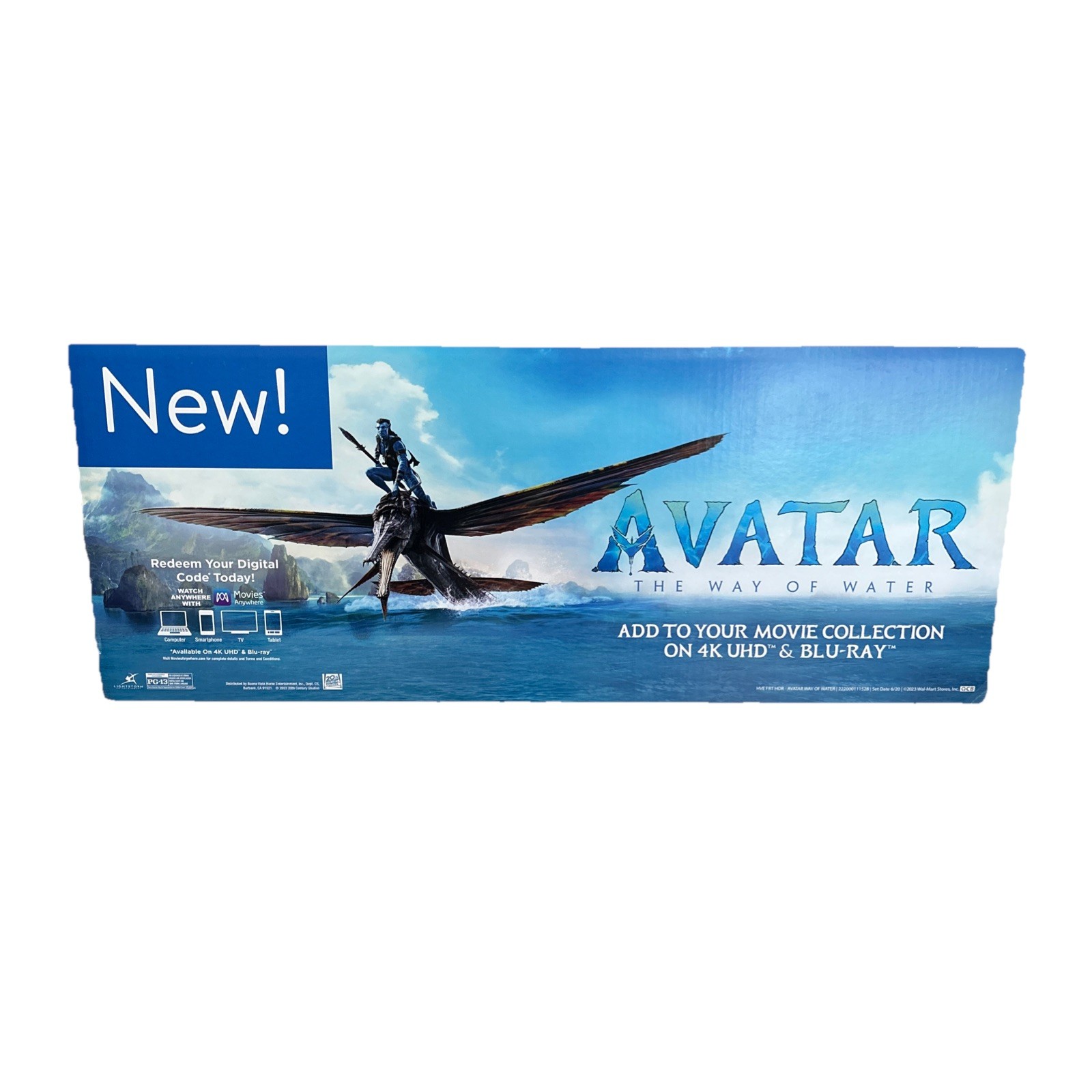 Avatar Way Of Water 4K/Bluray Release Promotional Retail Cardboard Display Sign