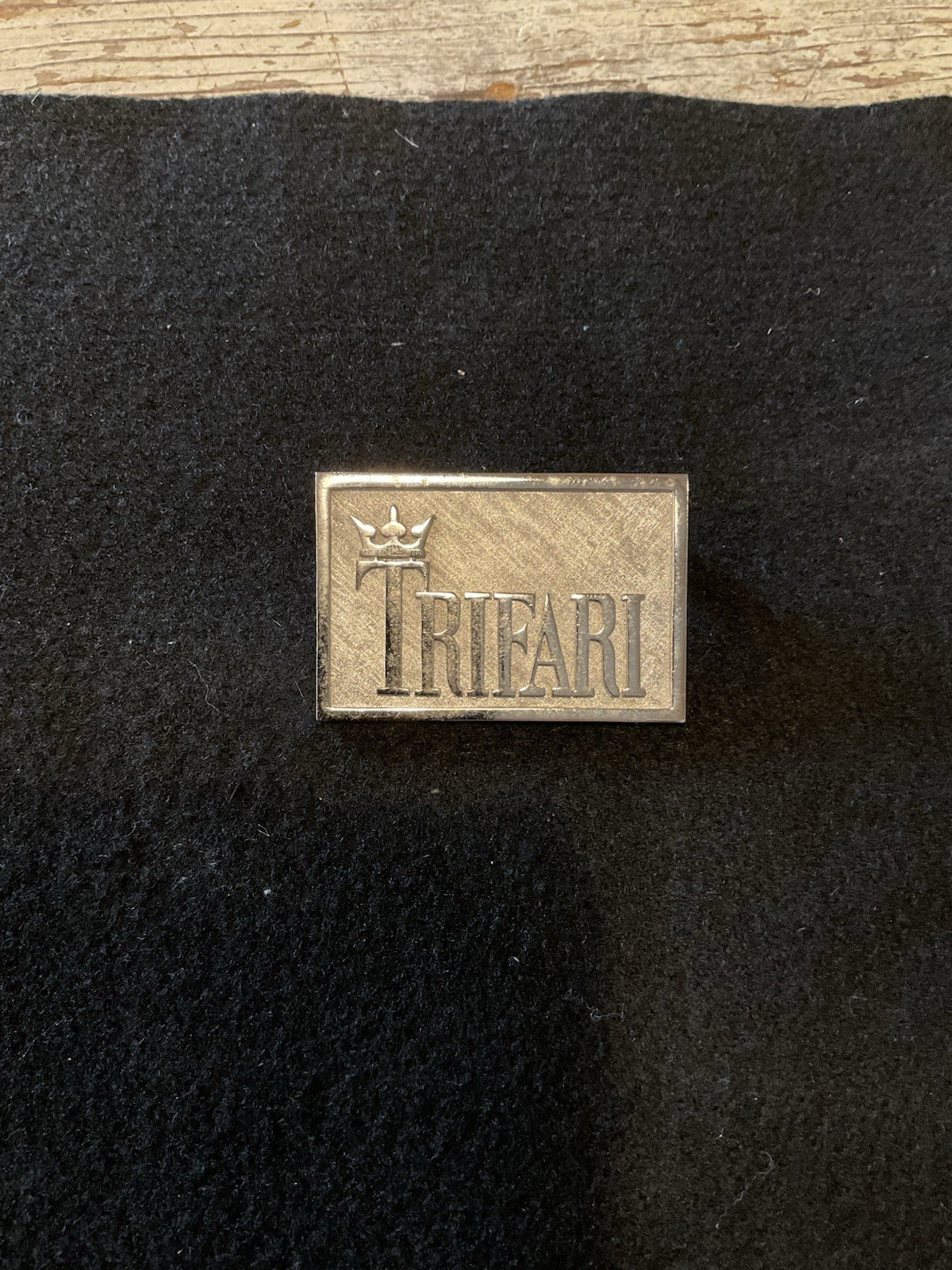 Vintage “RARE” Crown Trifari Retail Jewelry Store Display Case Metal Sign.