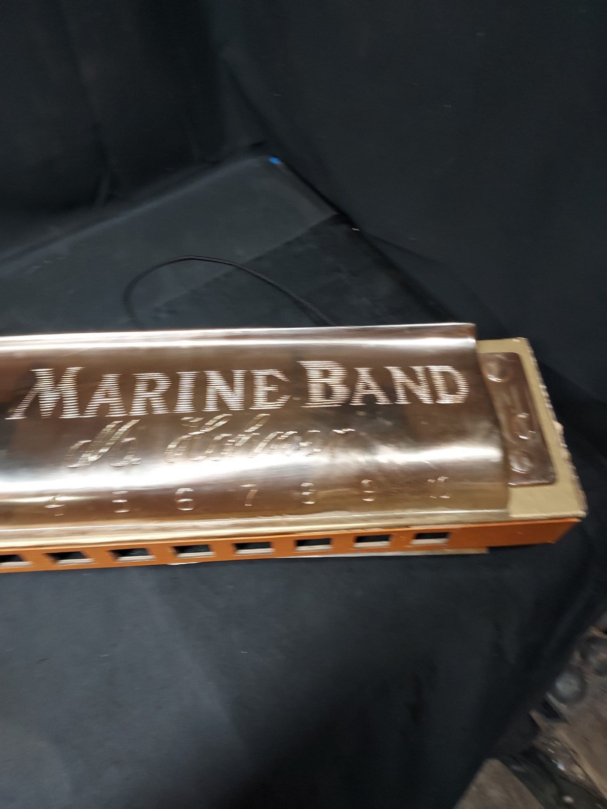 Vintage Hohner Marine Band Harmonica Sign Store Display Scarce 24 Inches