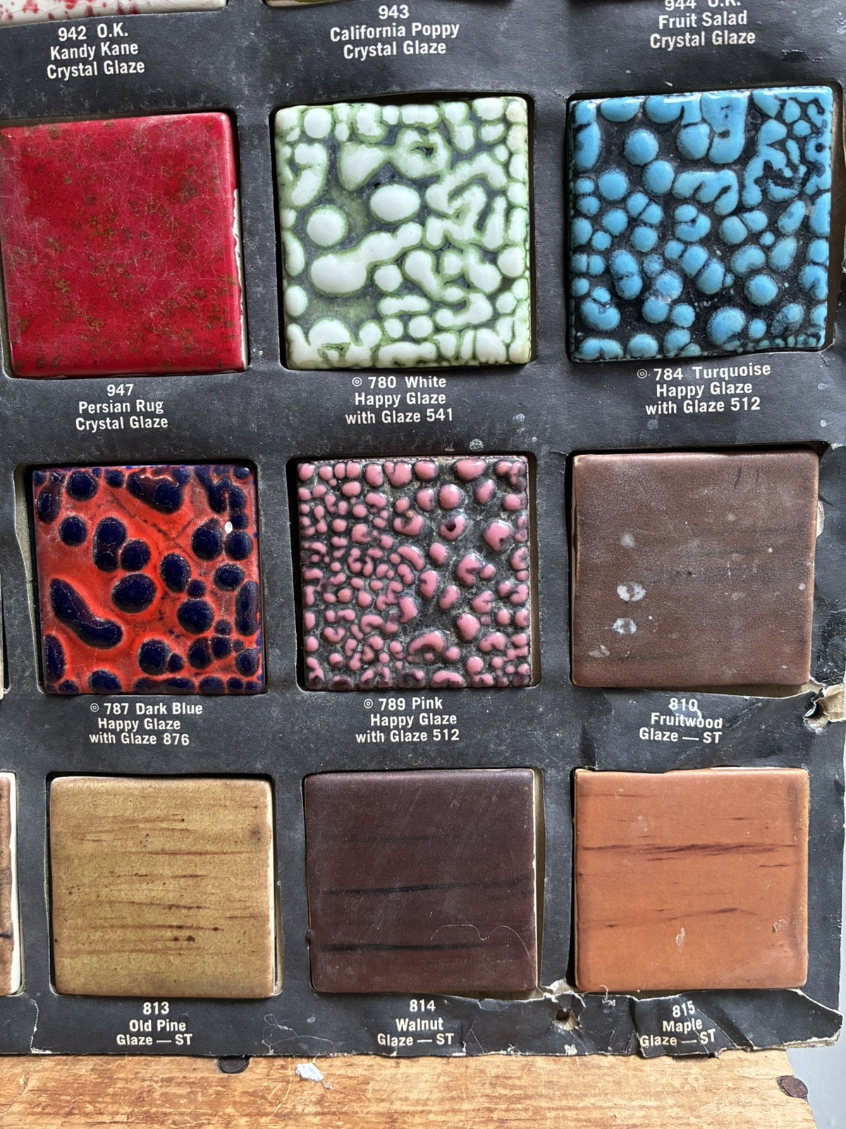 Vintage Ceramichrome Store Display Ceramic Glazes Sample Board Crystal Glazes+