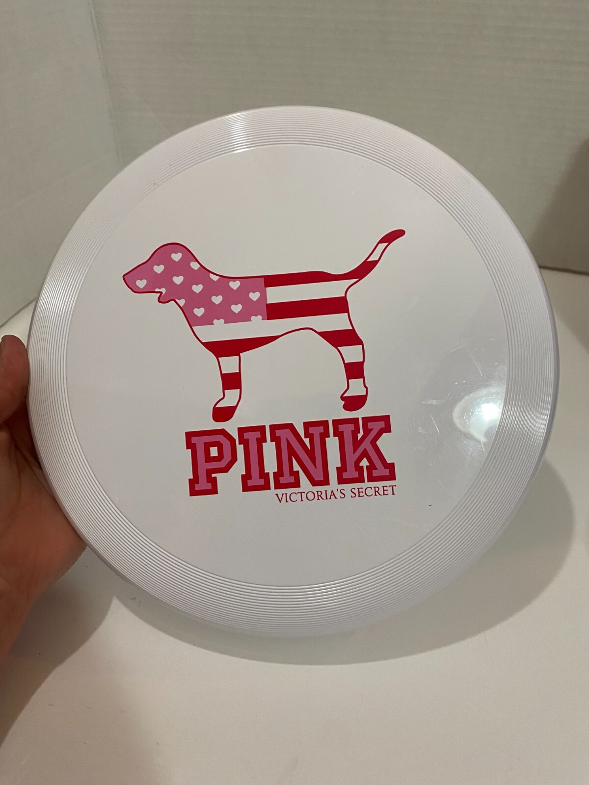 PINK VICTORIA SECRET RARE FRISBEE COLLECTABLE WHITE,PINK & RED