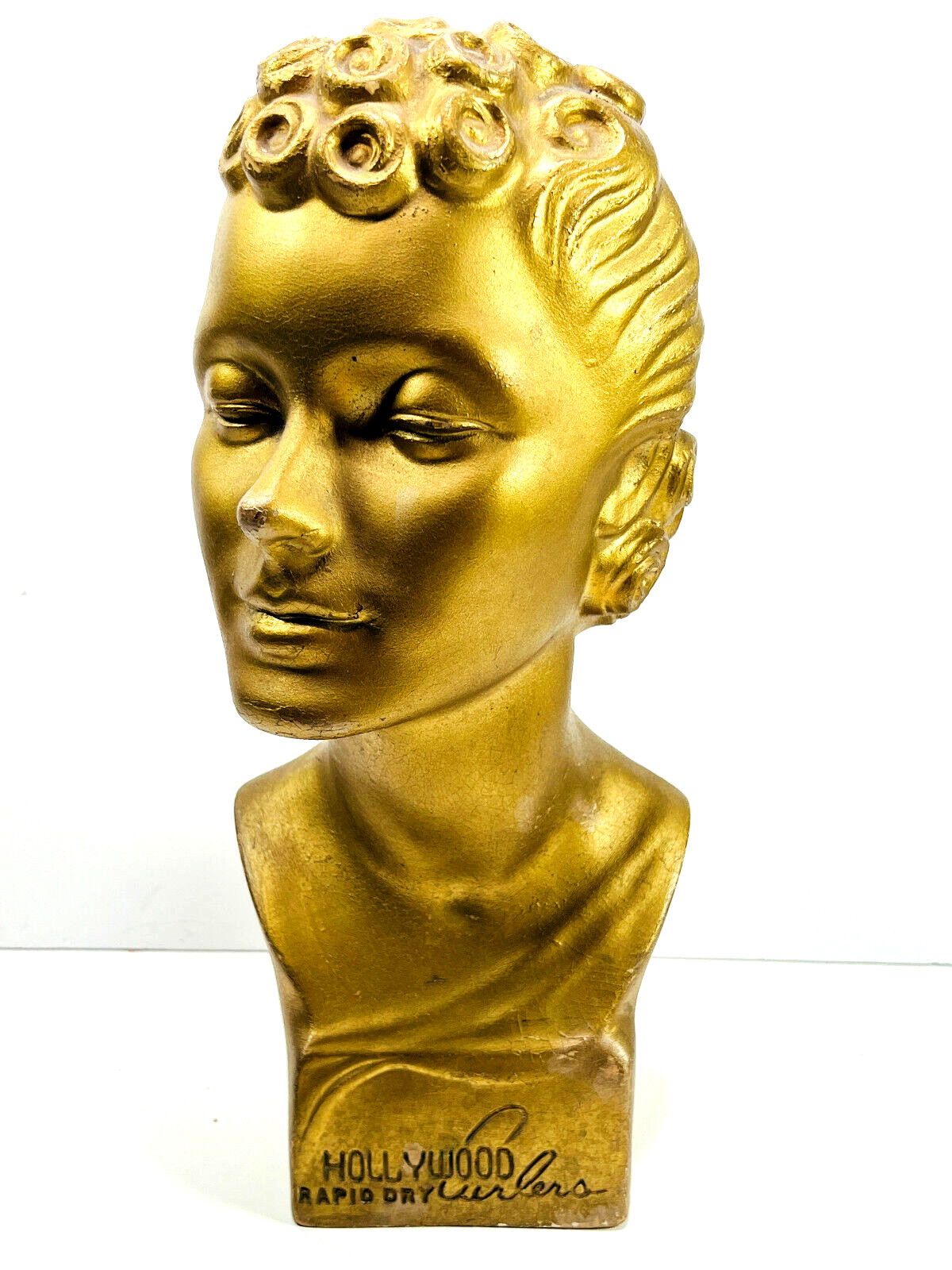 RARE 20’s Hollywood Rapid Dry Curlers Gold Store Advertising Display Mannequin