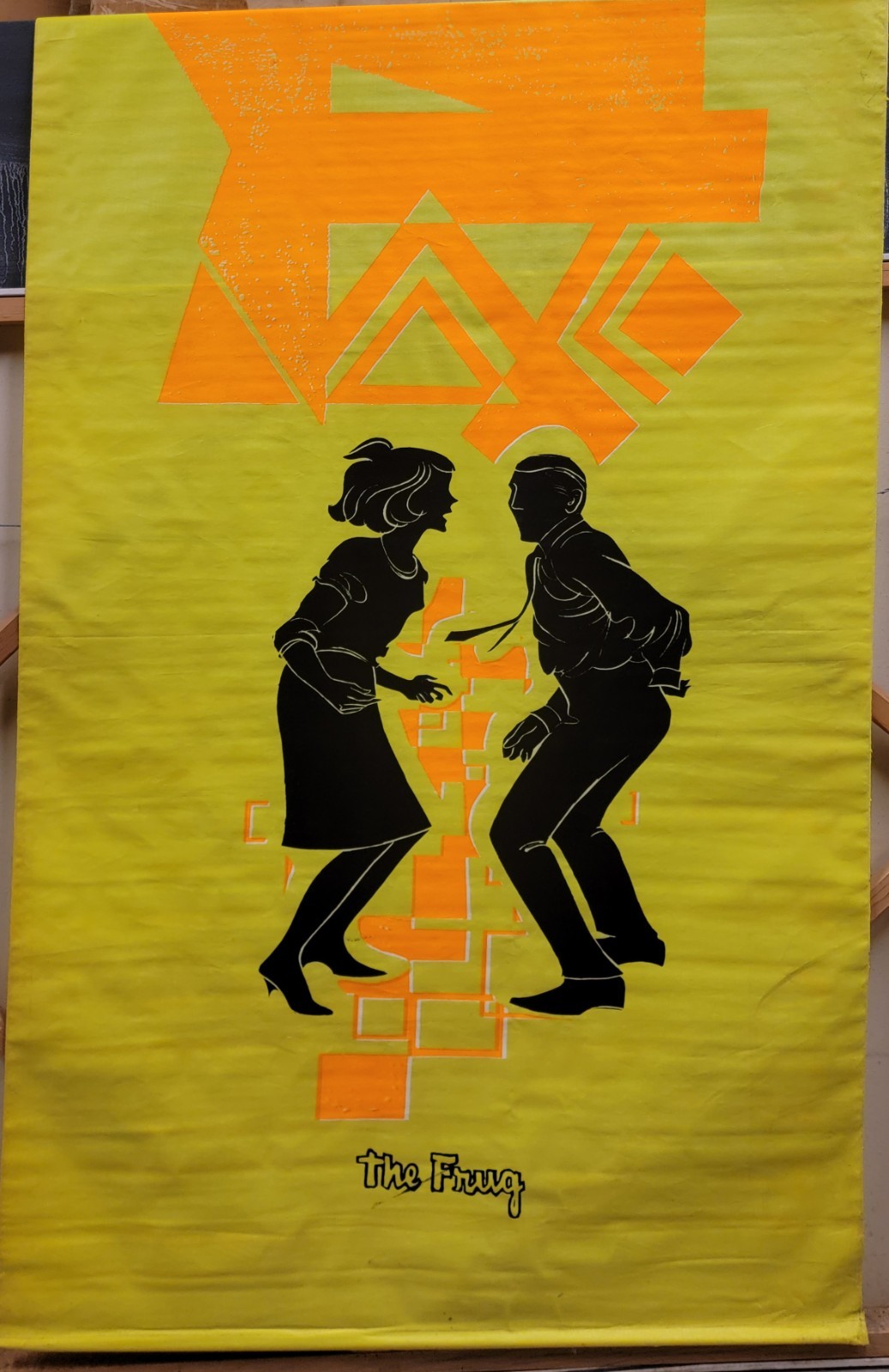 Vintage 1960s MOD The FRUG dance Clothing LARGE Store Display Sign 6ft Banner