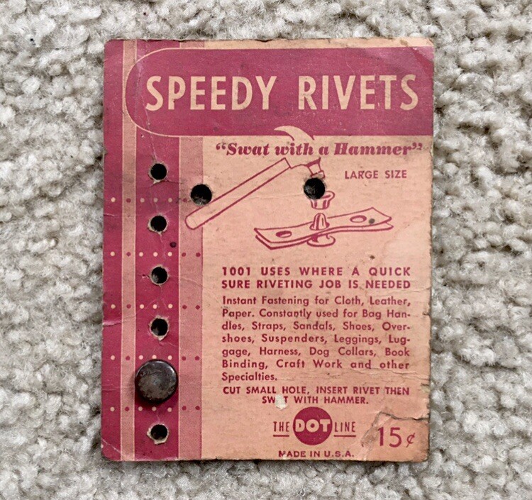Vintage SPEEDY RIVETS Store Display Advertising – The Dot Line – Made in USA