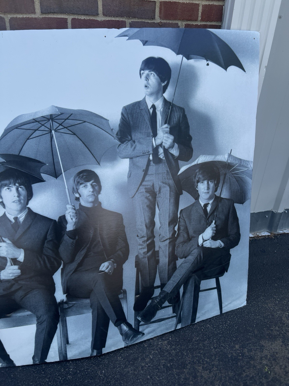 BEATLE’S POSTER Huge 46”x46” Black White Umbrellas -DEPT. Store On Board
