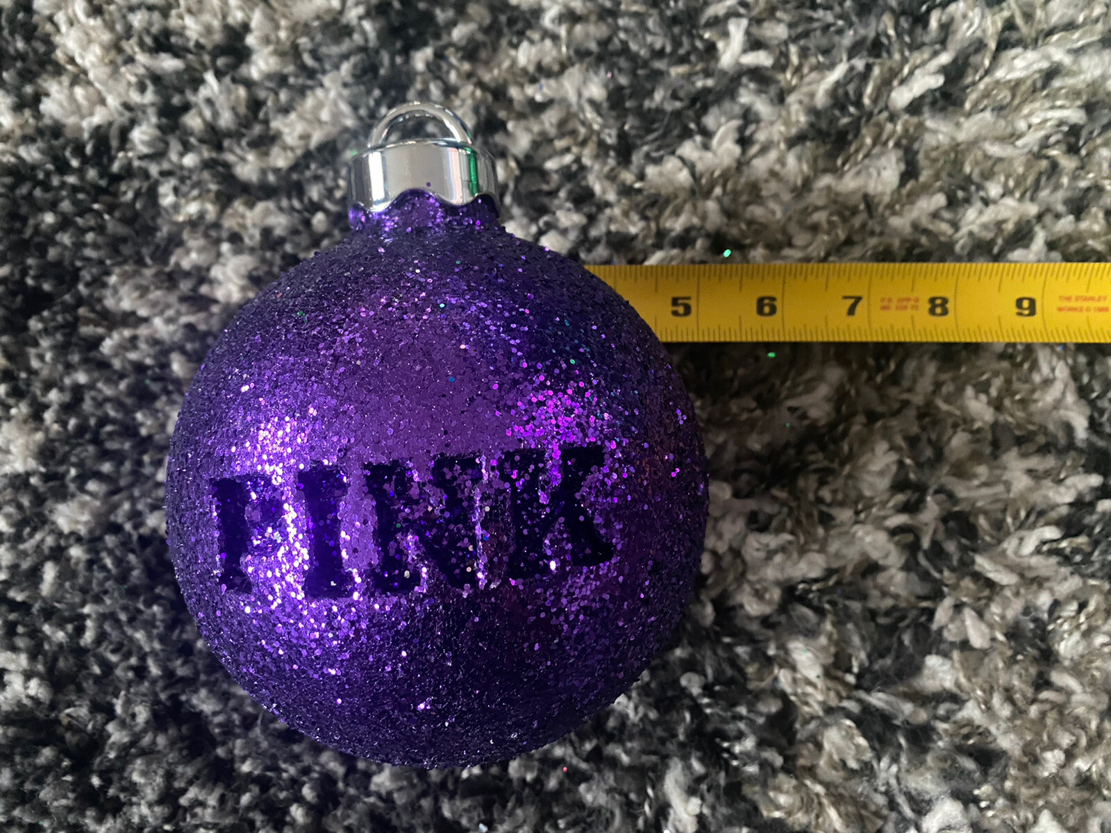 Victoria’s Secret PINK PURPLE Glitter Christmas Ornament Store Display Prop