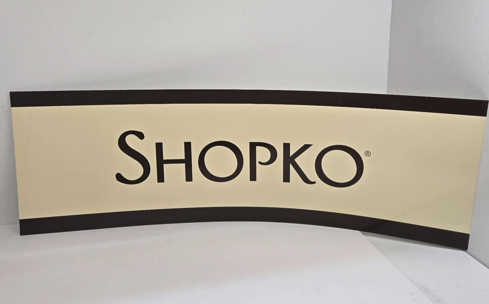 Shopko Store Display Sign Flexible Plastic 36 inch Long 2 Sided Brown