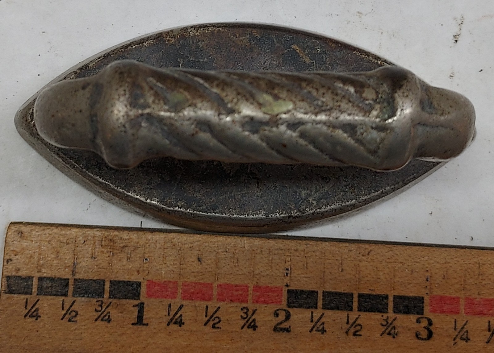Salesman Sample – Cast Iron Twisted Handle Sad Iron – 3-3/8″ Long