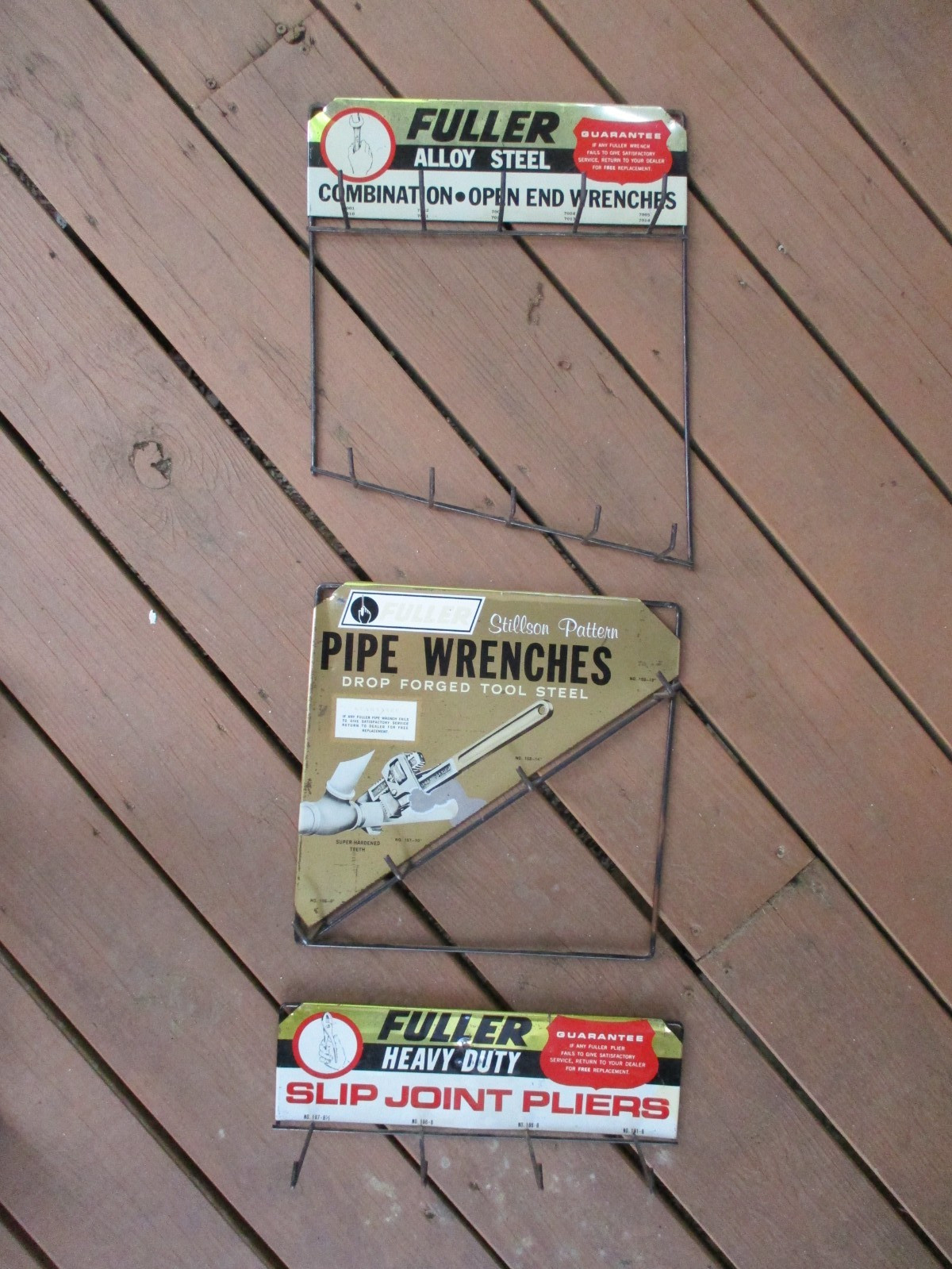 Vintage Fuller Tools Store Display Racks Sign Wrench/Screwdriver/Pliers Lot (3)