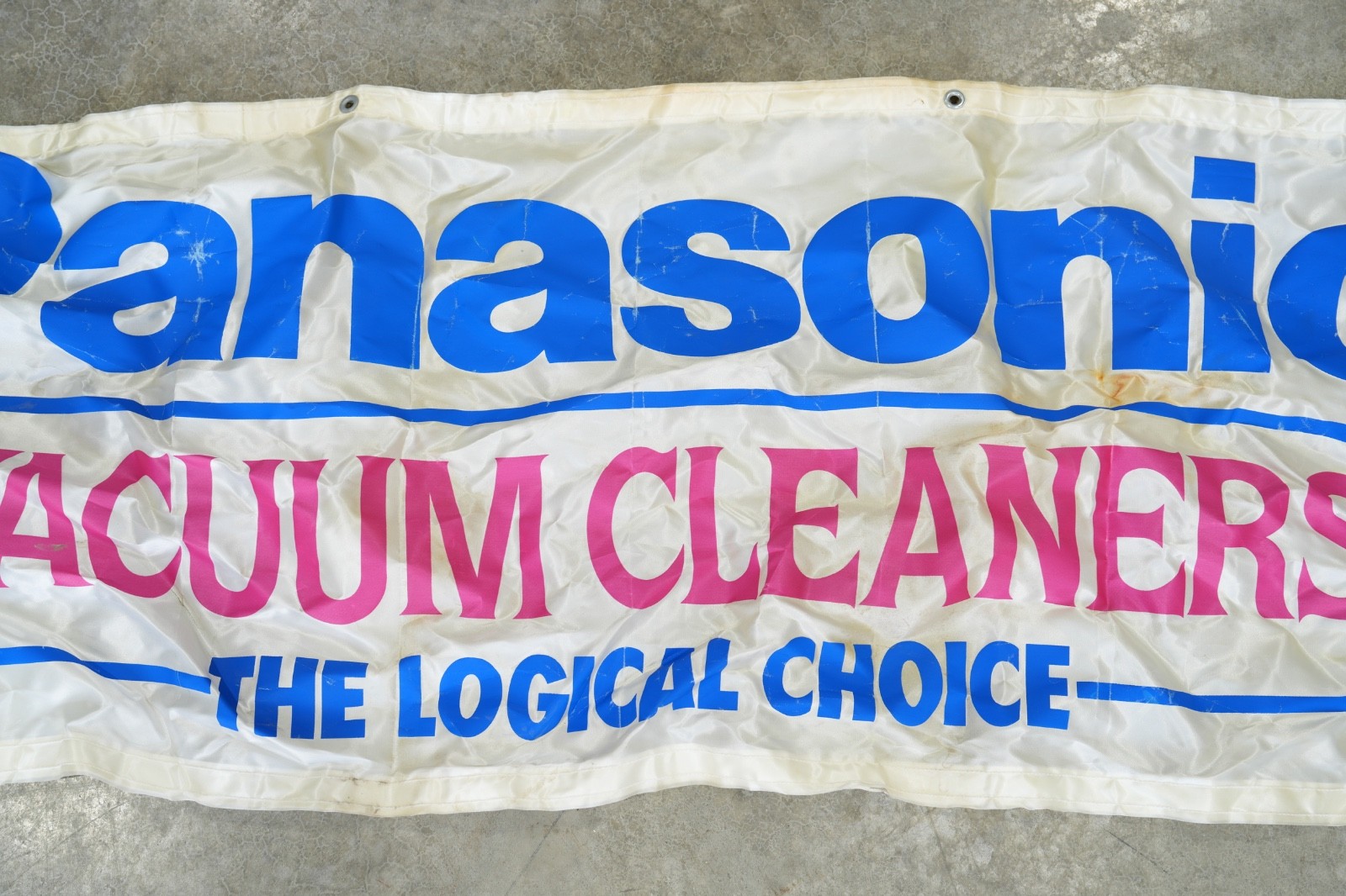 Vintage Panasonic Canister Vacuum Cleaner Sign Banner store Display RARE