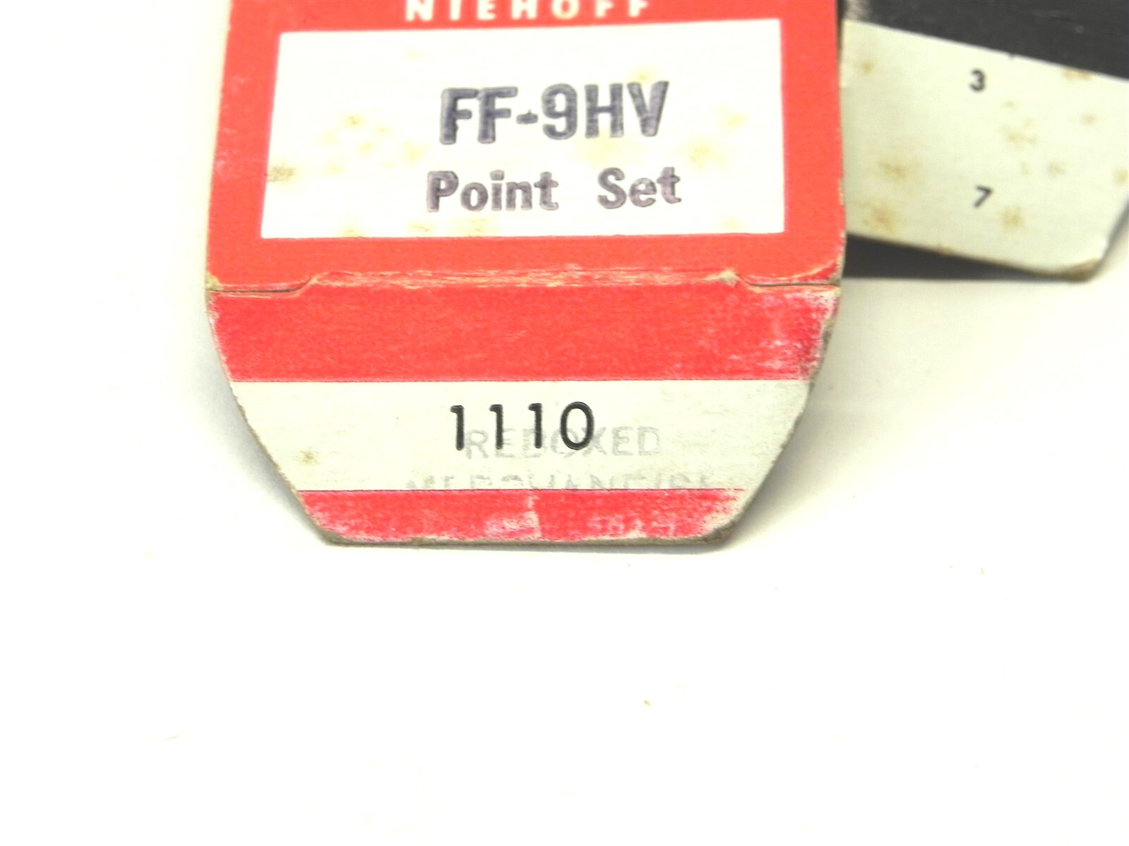 VINTAGE NIEHOFF IGNITION PARTS DISPLAY BOX *BOX ONLY* #1110 2.75″x1.50″x1″ NEW