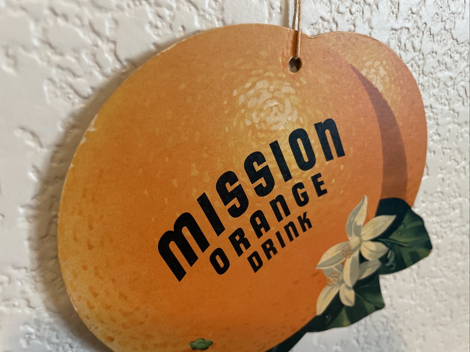 Mission Orange Drink Cardboard Double Sided 1950s Store Advertisement Litho Sign