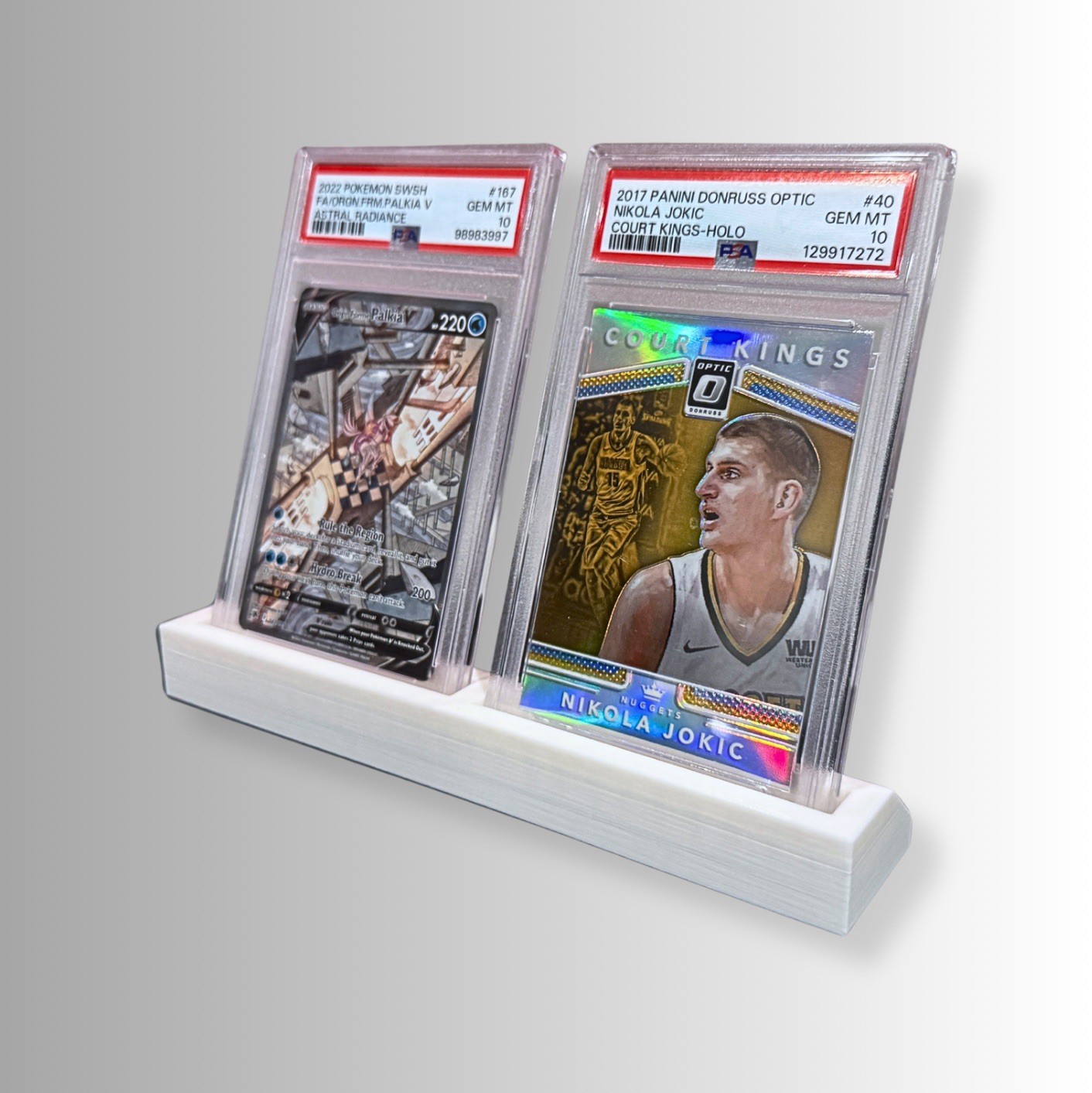 2 Card Slab Display Stand Holder for Trading Cards Fits Standard Graded Slabs