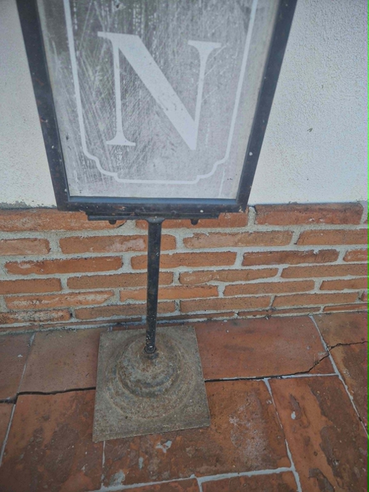 BIFACIAL SIGN, VINTAGE, ADVERTISING, IRON