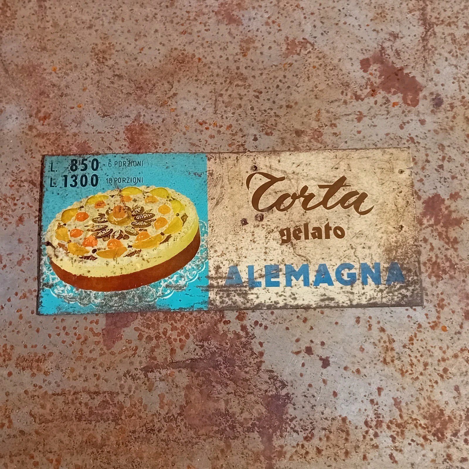 Rare German Ice Cream Table Sign