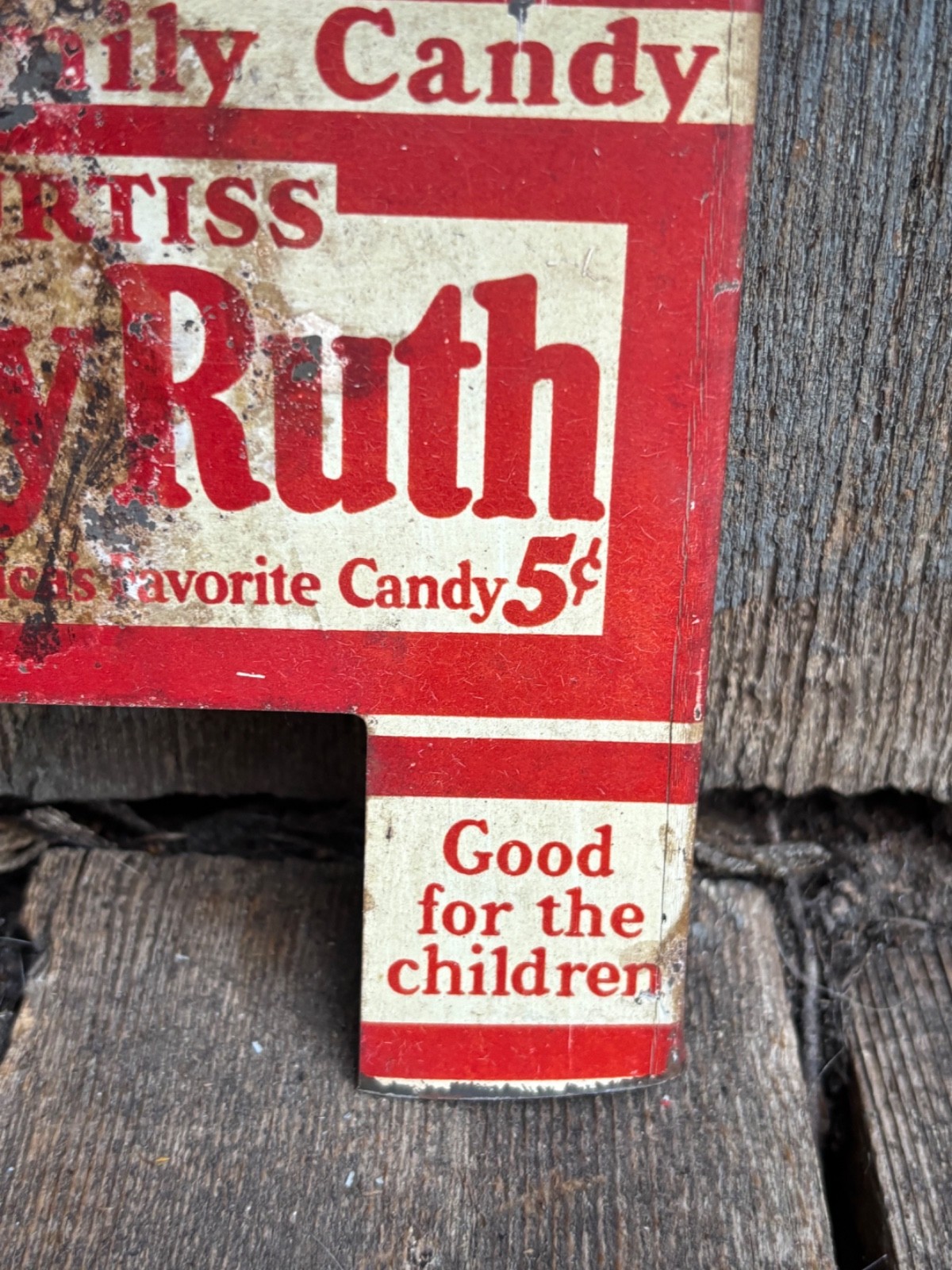 1930s CURTISS BABY RUTH Candy Bar Metal Litho Store Display Box Sign