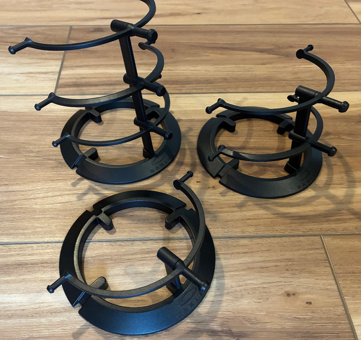 Set of Three Authentic Oakley Sunglass Holders – 3 / 2 / 1 tier each black