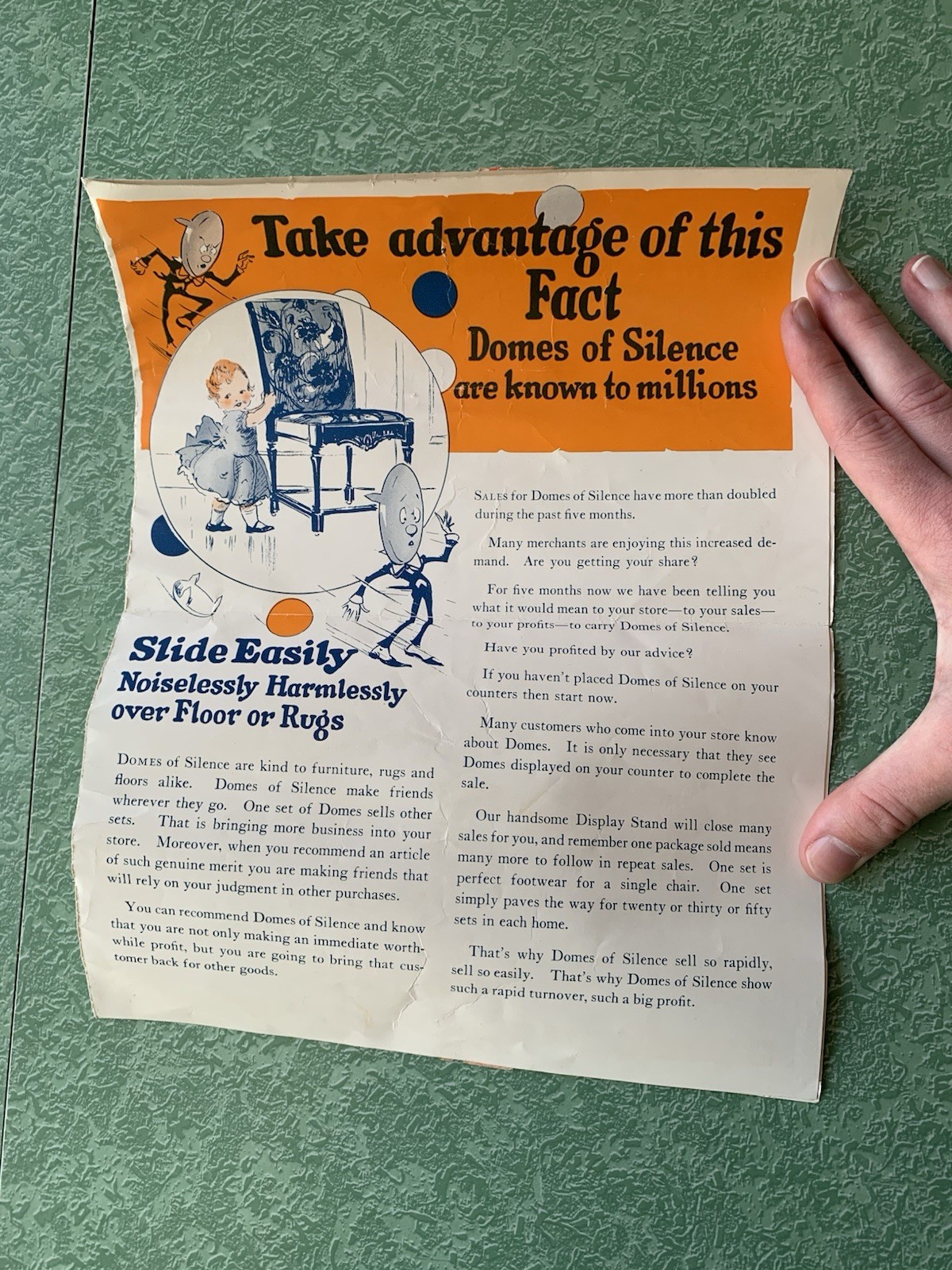 DOMES of SILENCE Chair Glides Vintage Counter Top Display with Boxes