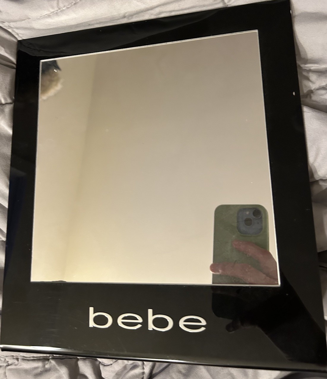 Bebe Retail Store Display Mirror Black & Silver 12” x 14”