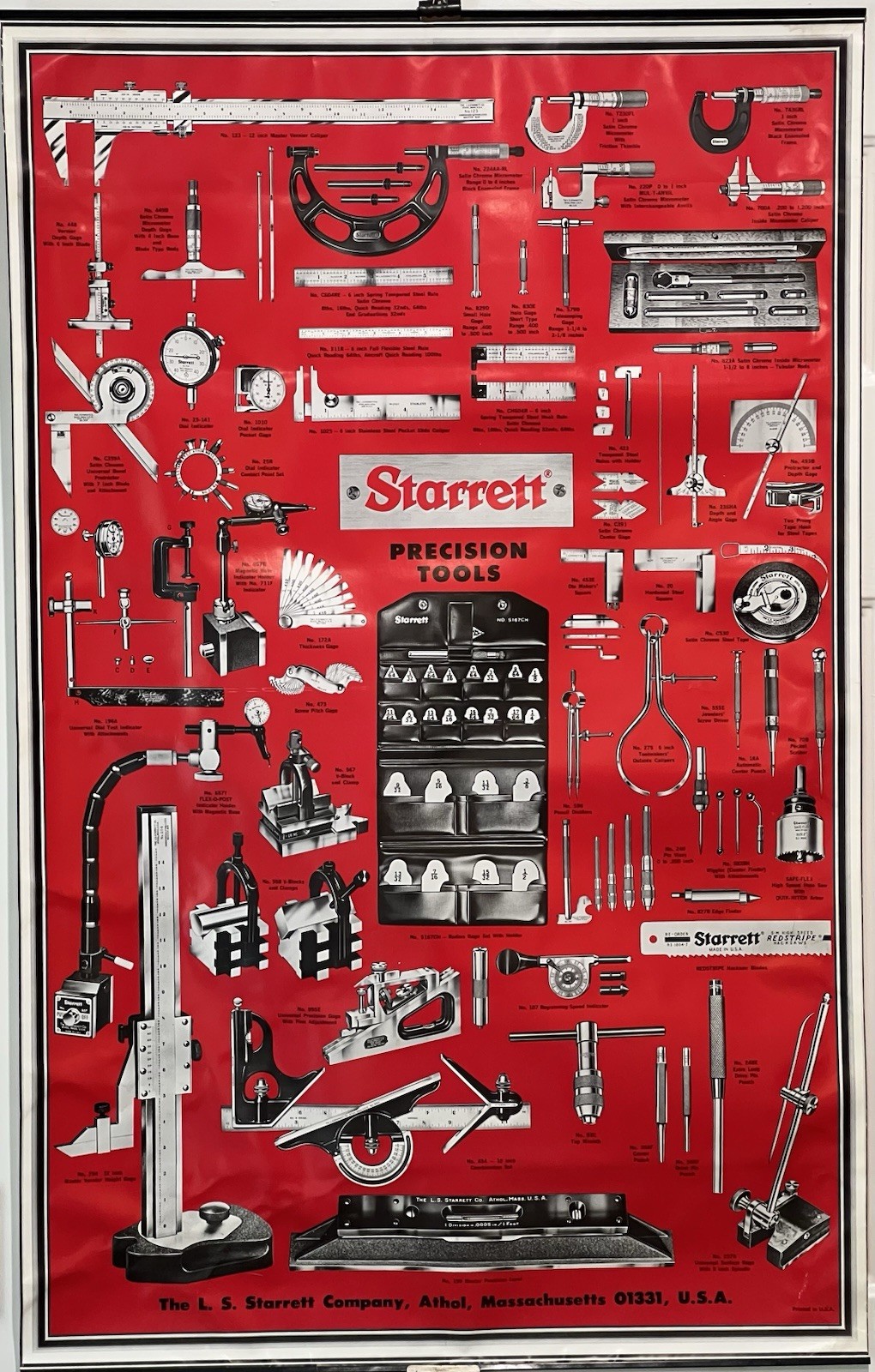 Vintage Starrett Tools Poster- Original StoreDisplay Banner Advertising 41″x 26″