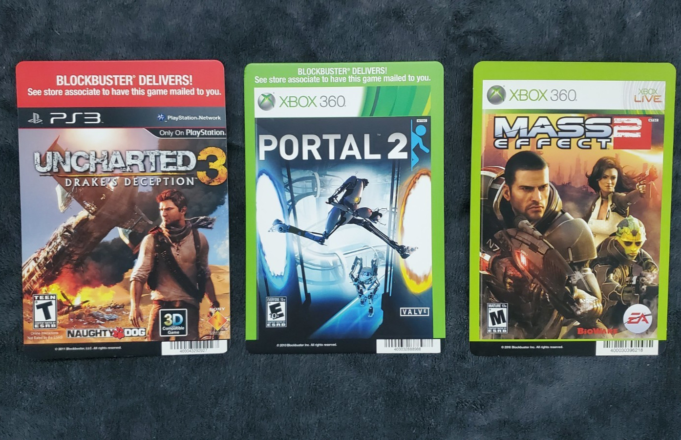 Blockbuster Video Rental Backer Display Card Video Game Lot of 3 – 360, PS3