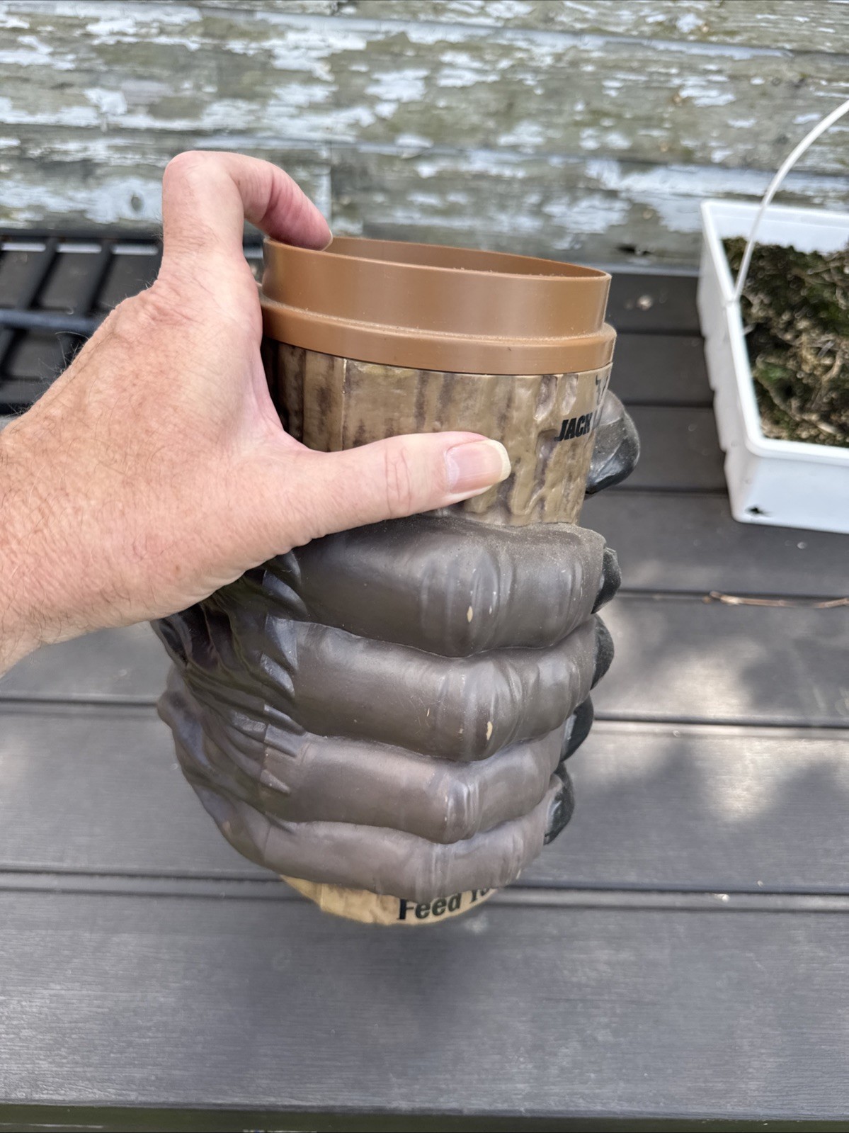 Jack Links Beef Jerky Store Display -Plastic Advertising Cup -Sasquatch Hand