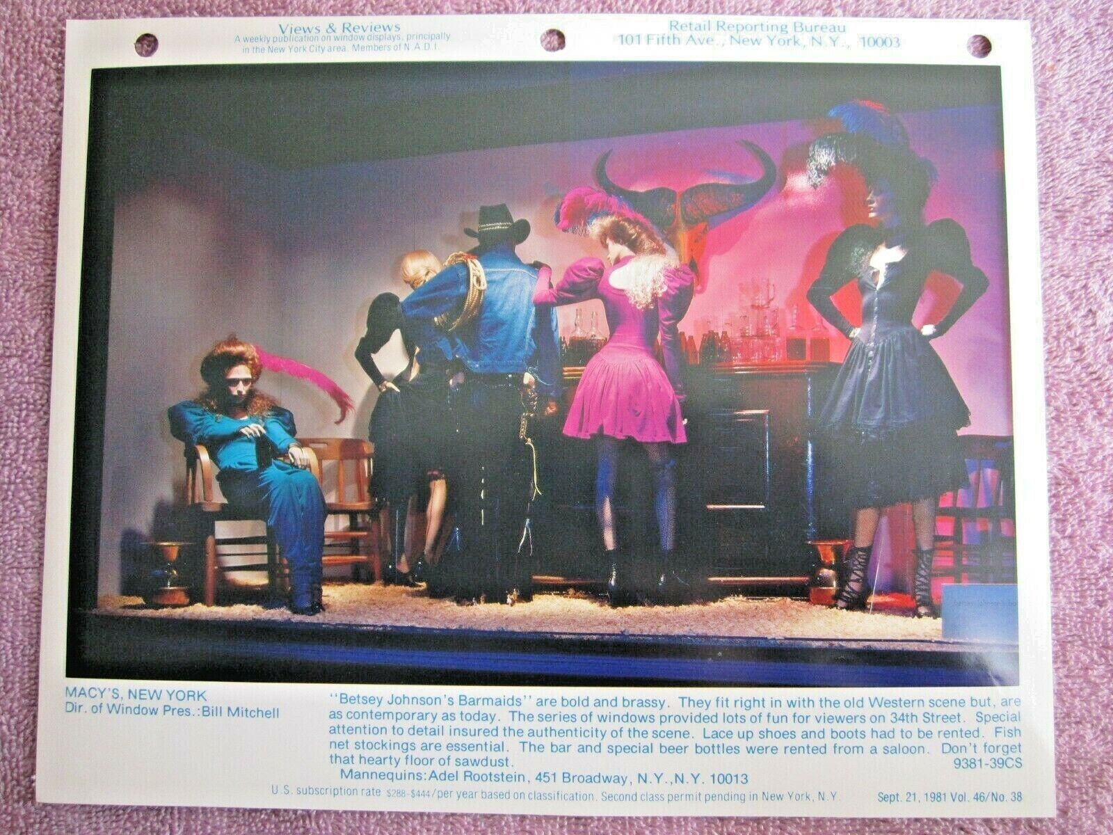 1981 MACY’S, NY STORE WINDOW DISPLAY JOHNSON’S BARMAIDS PHOTOGRAPH PRINT #328