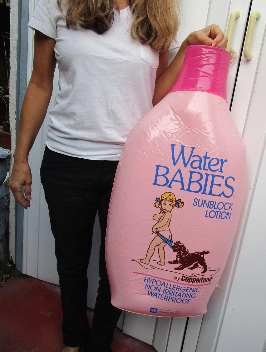 Coppertone 1980s Store Display Suntan Lotion Bottle Hanging Inflatable