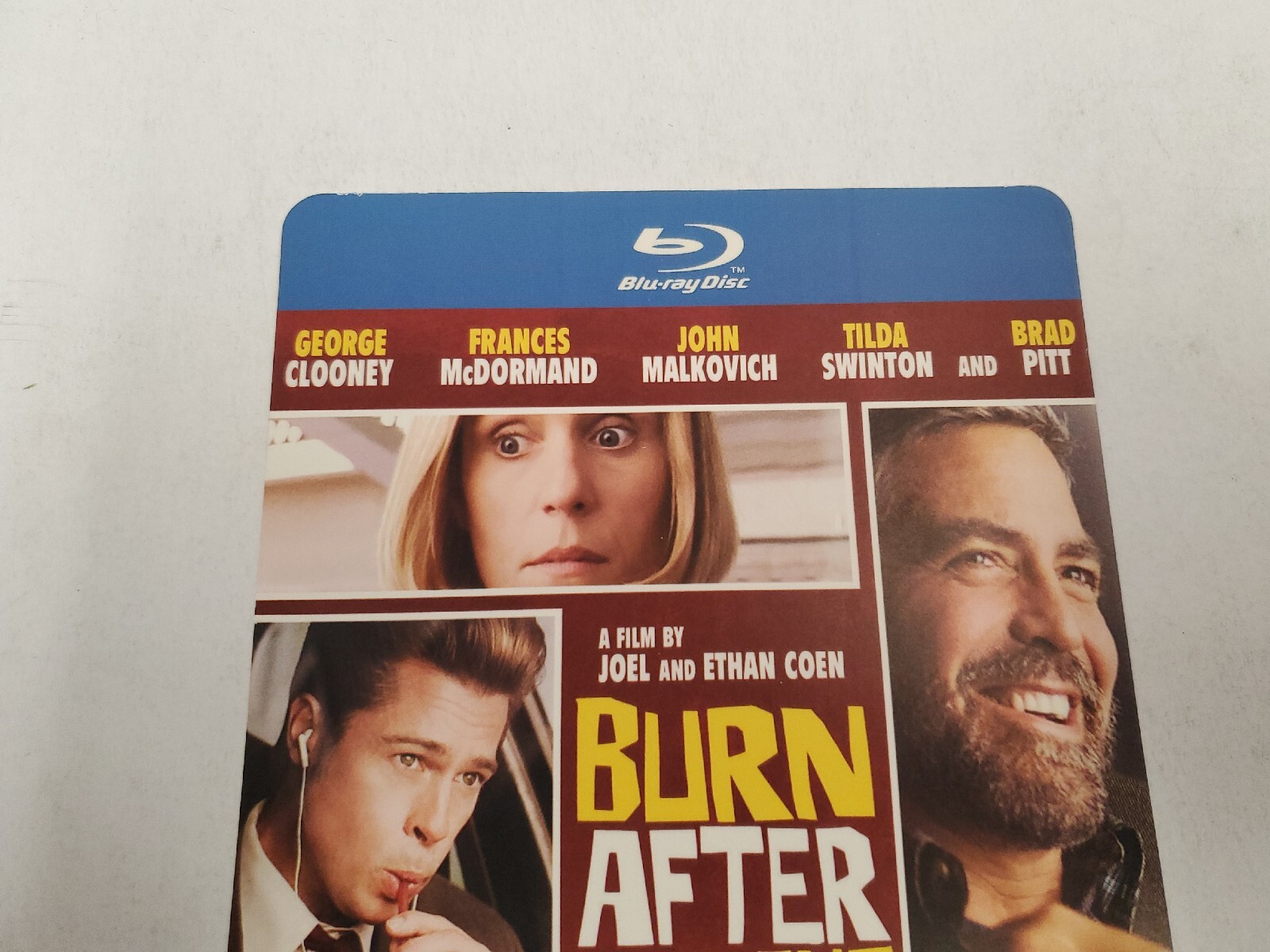 Burn After Reading BLOCKBUSTER SHELF DISPLAY Blu-ray BACKER CARD ONLY 5.5″X8″
