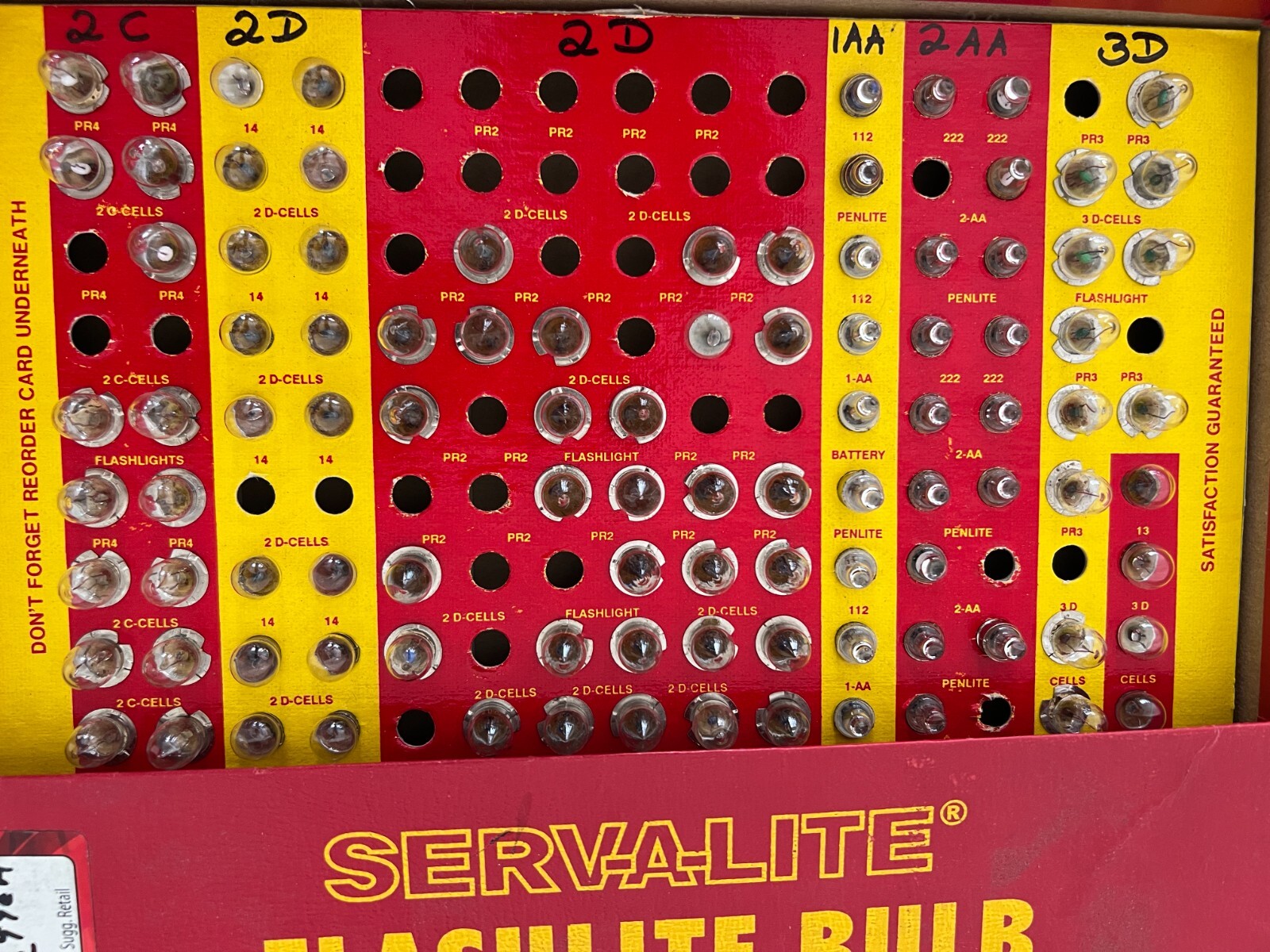 Vintage SERV-A-LITE Flashlite Bulb Merchandiser No. 300 Display
