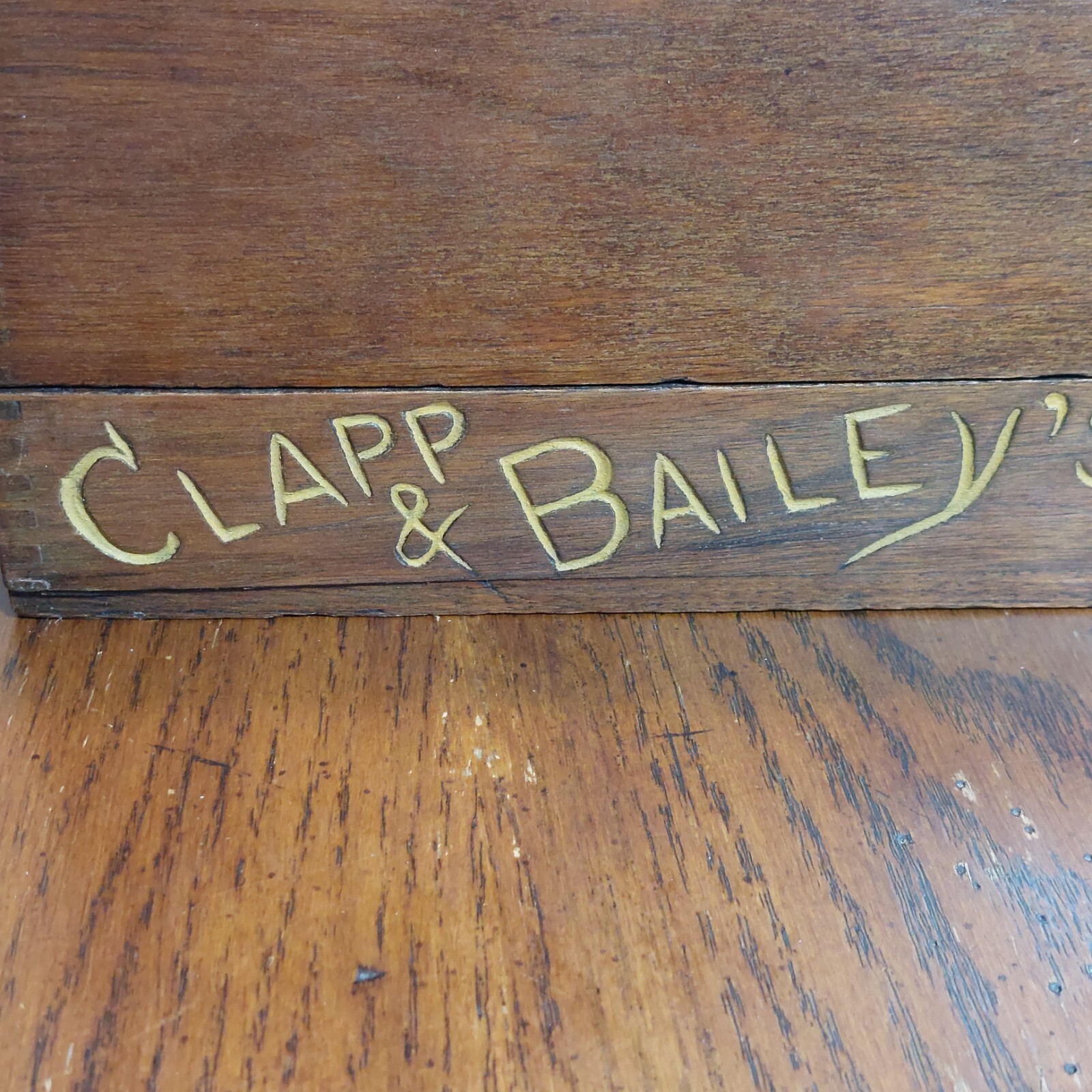 Antique 1880’s Clapp & Baileys REMNANTS Wooden Countertop Advertising Display