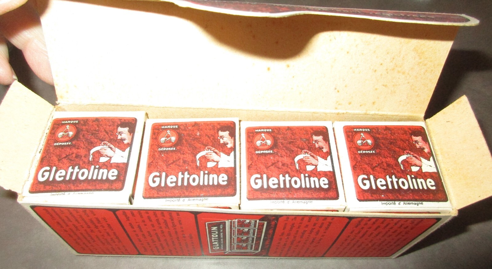 Antique GLETTOLIN 12 Mens Collar Wax Store Display Advertising – Germany 1910