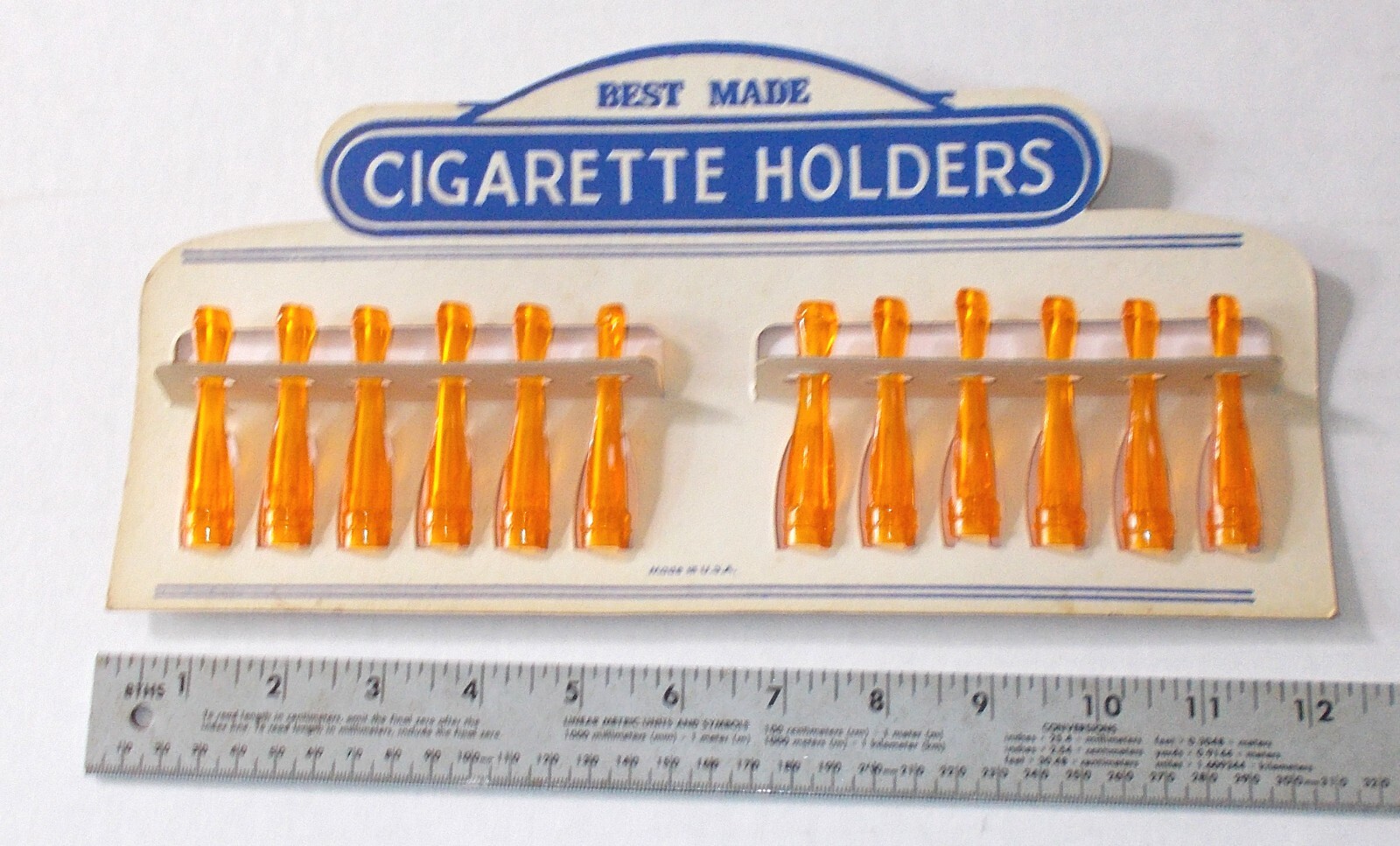 vintage STORE DISPLAY BEST MADE CIGARETTE HOLDERS full card 12 pc 2.5″ PLASTIC