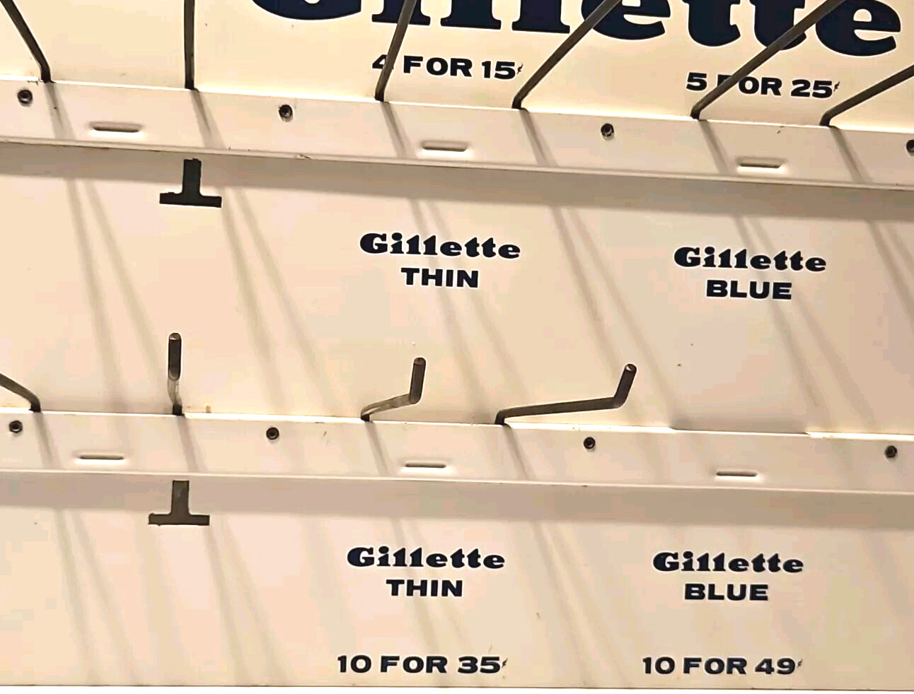 Vtg Collectible Razor Blades 2-Sided Metal Store Sign Display Rack Advertising