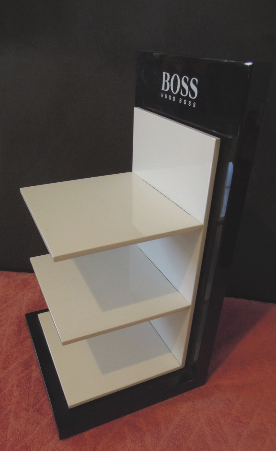 Official Hugo Boss 3 Shelf Countertop Store Display Solid Black Base Ships Free