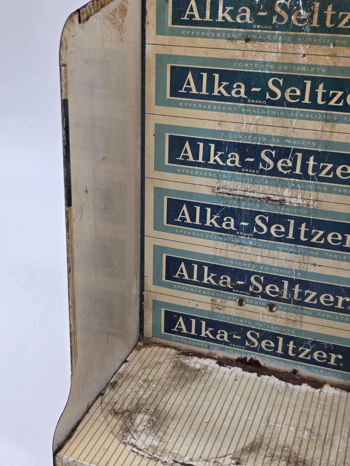 VTG Alka Seltzer Counter Top Display Sign w/ Product Bottles + 1 Box