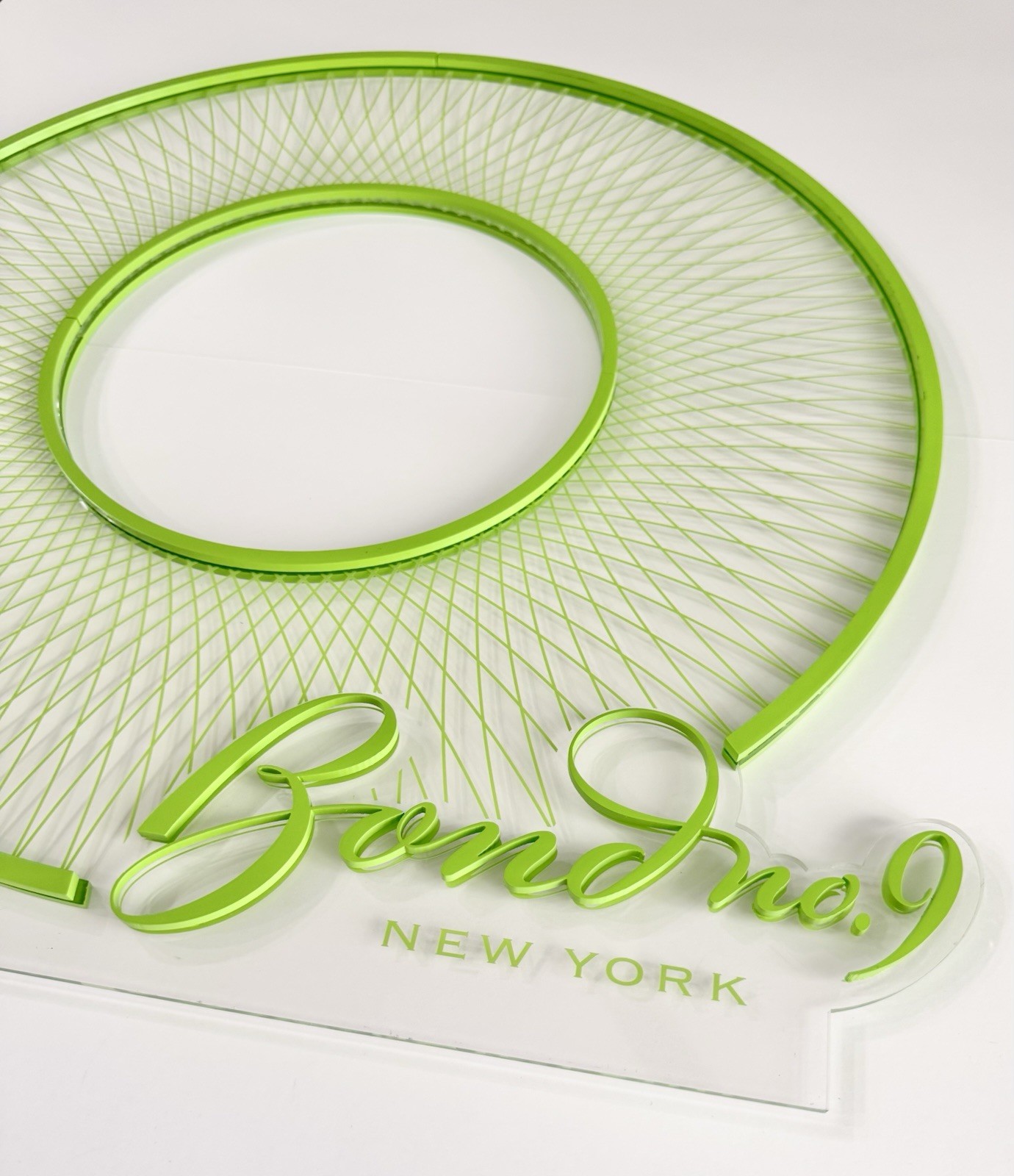 Bond No. 9 Neon Art Rare Collectors Plexiglass Perfume Display Green Wall Art