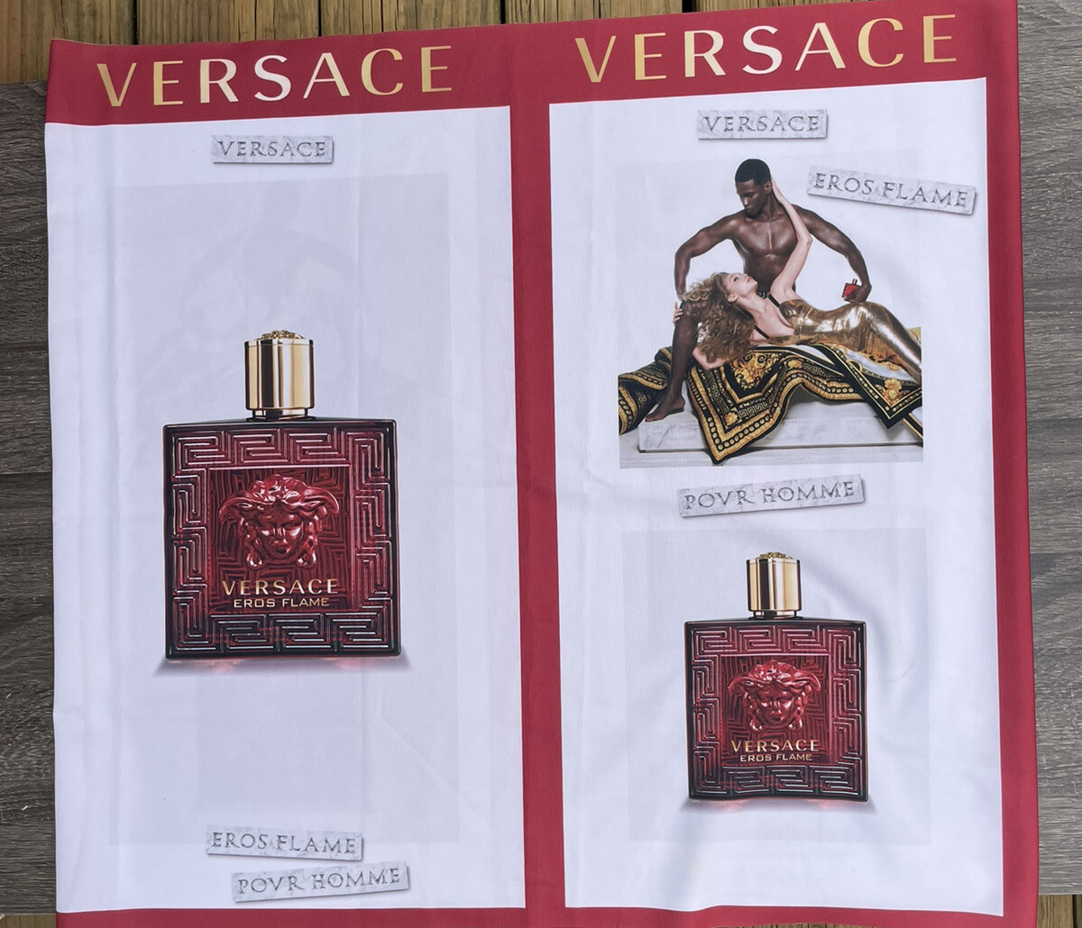 Versace Banner Fabric Display Eros Flame Pour Homme
