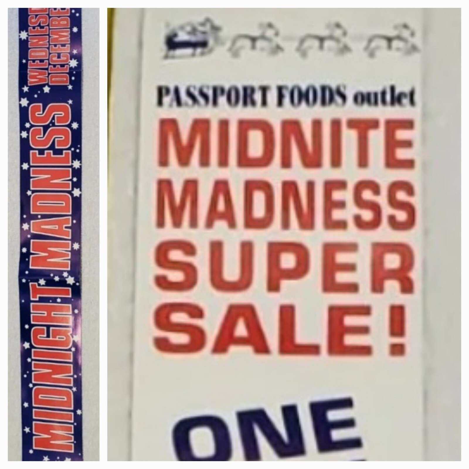 Vintage 1970’s Midnight Madness 34″ Display Advertising Sign Sales Shop Banner