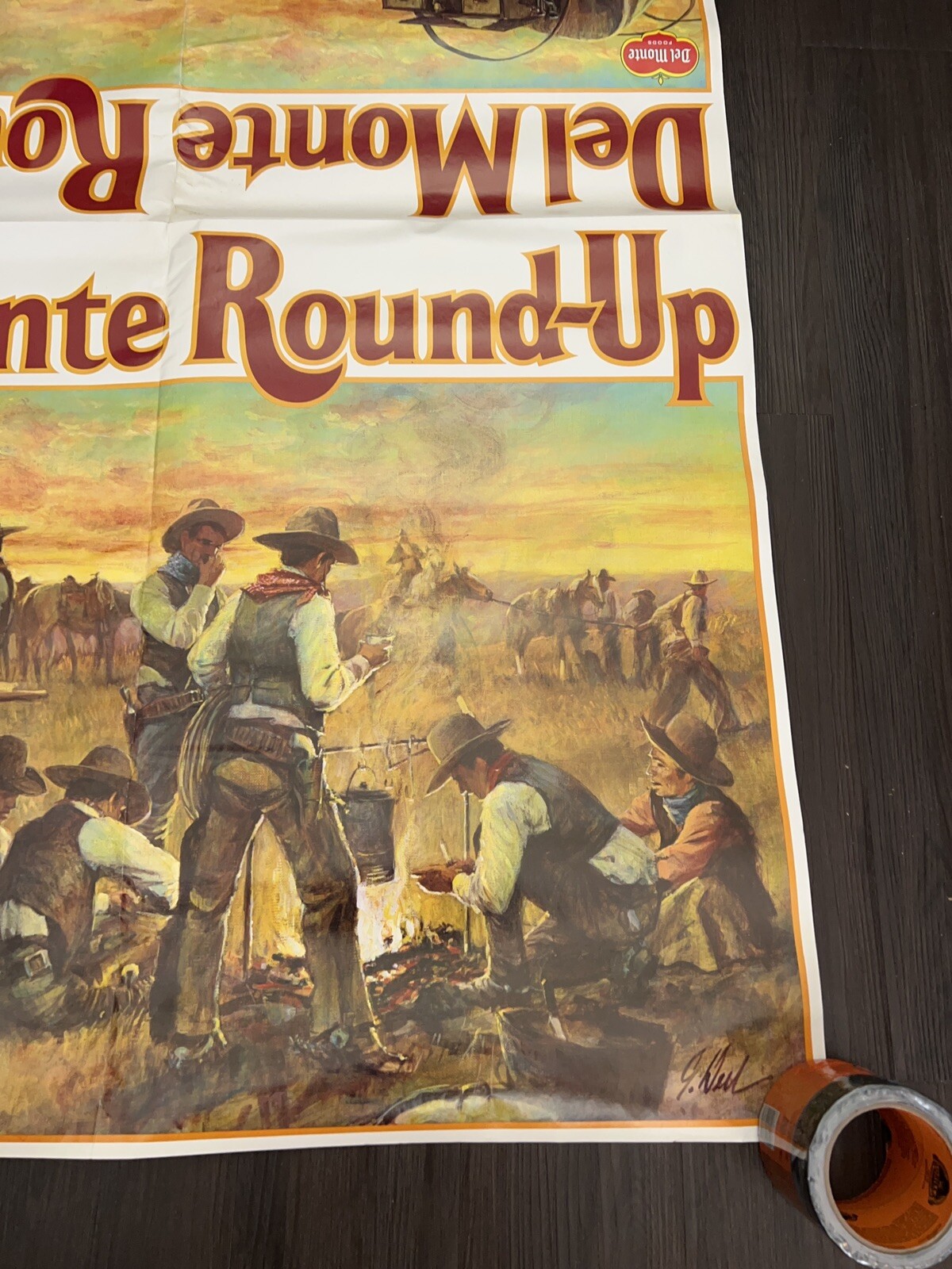 Vintage Del Monte Round Up Western Cowboy Store Poster F-7994 Litho USA 8/79