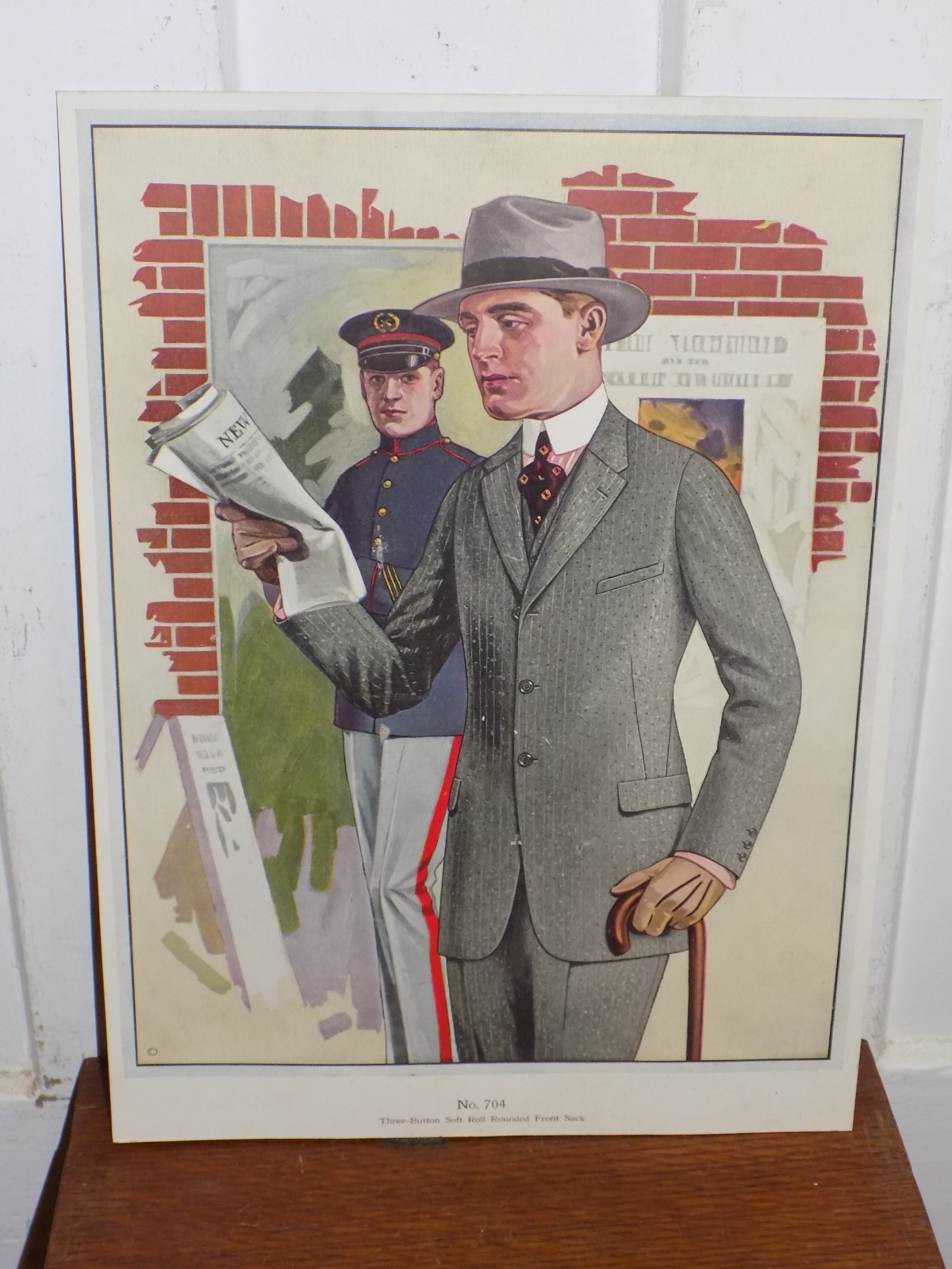 Vintage Men’s Cardboard Fashion Store Display Sign