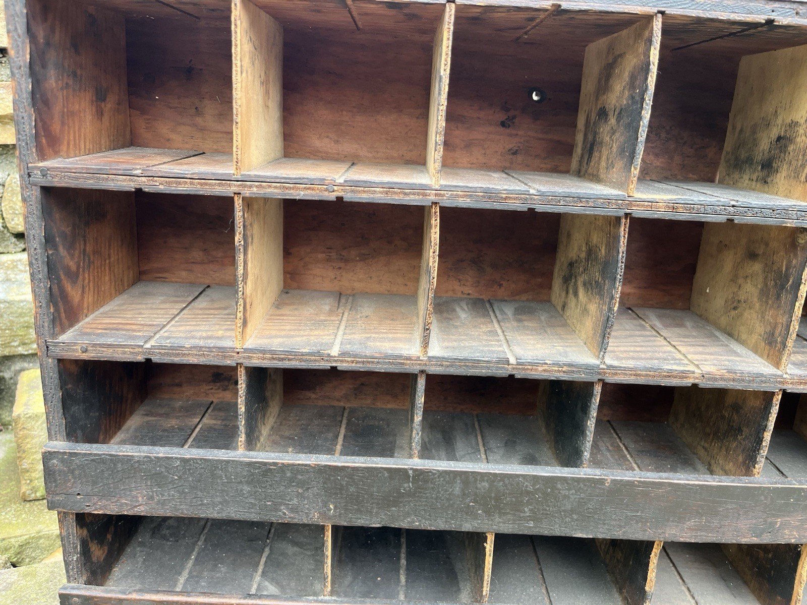 Antique 1930s National Motor Bearing National Shims Wood Shop Display Cabinet