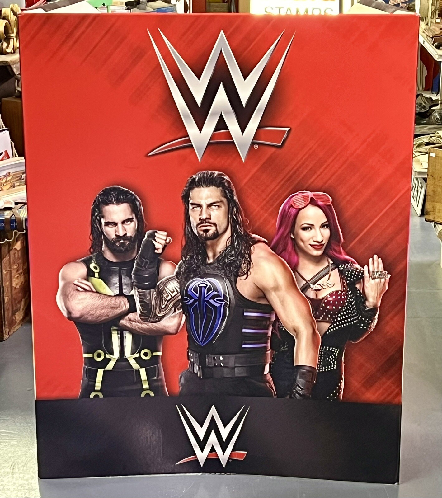 Large 2014 Toys R Us Display Sign 46x36x16 End Cap WWE Wrestling SuperStars