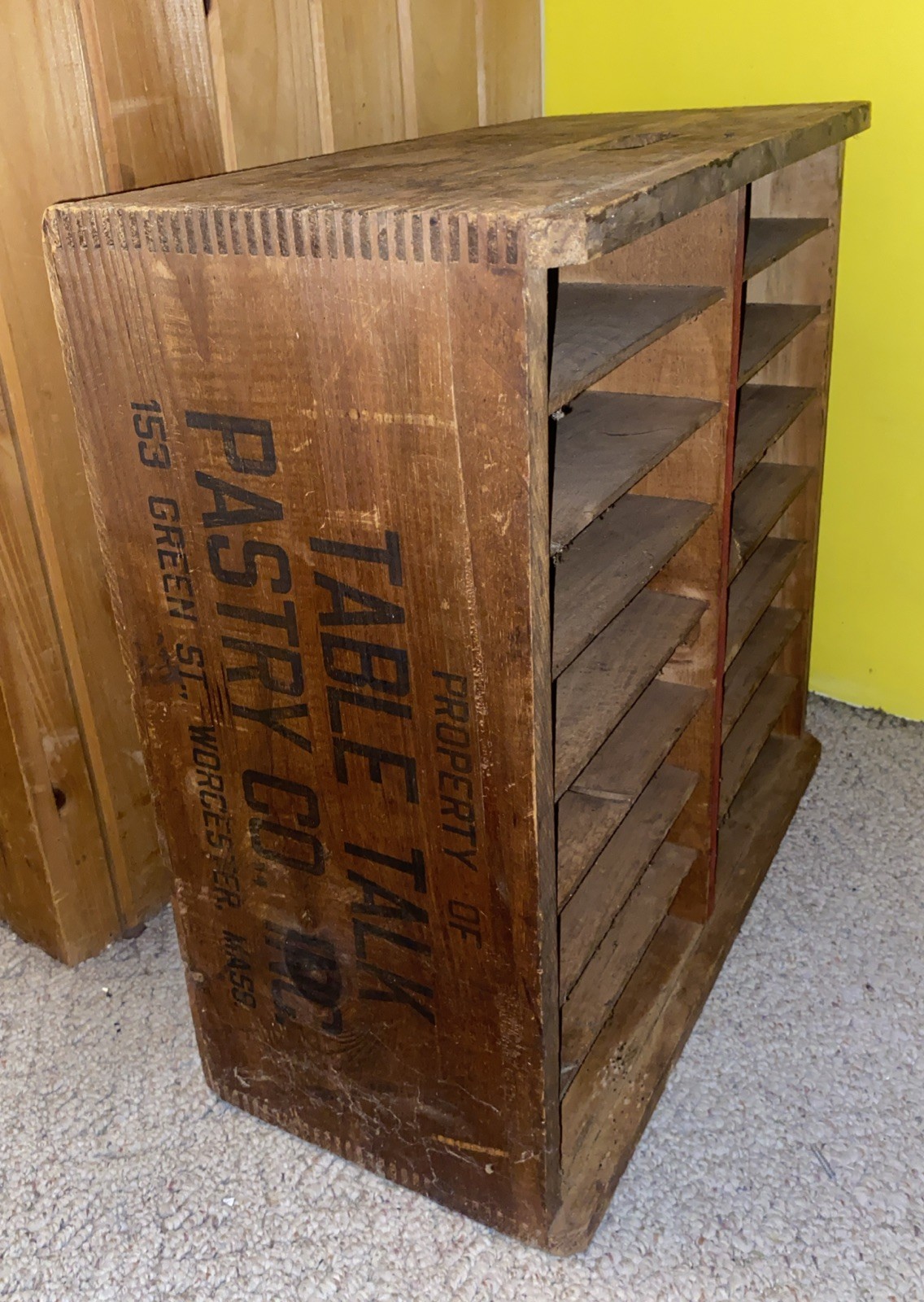 VTG Table Talk Pastry Co. Wooden/ Bakery Cooling Rack Cabinet/ Worcester MA